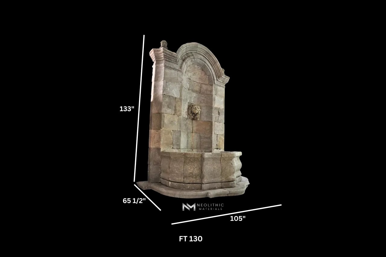 Reclaimed Limestone Wall Fountain - Image 5
