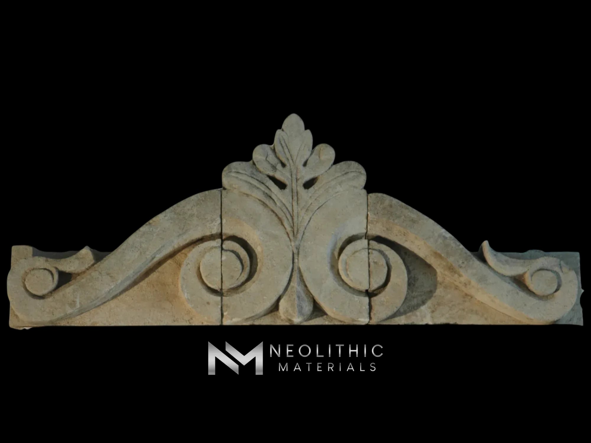 Antique Limestone Pediment - Image 2