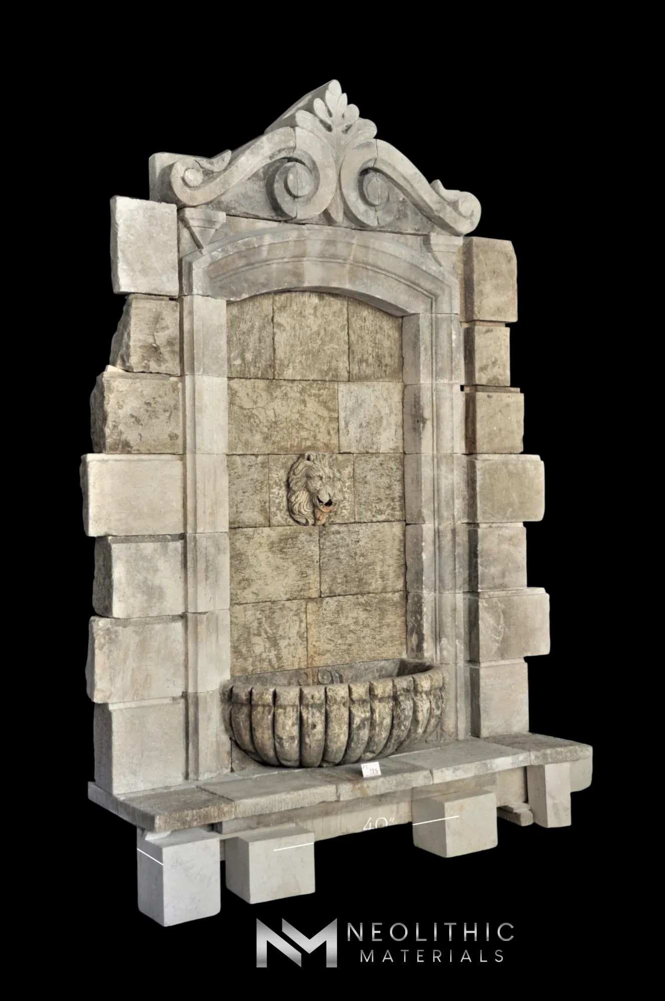 Reclaimed Limestone Wall Fountain - Image 2