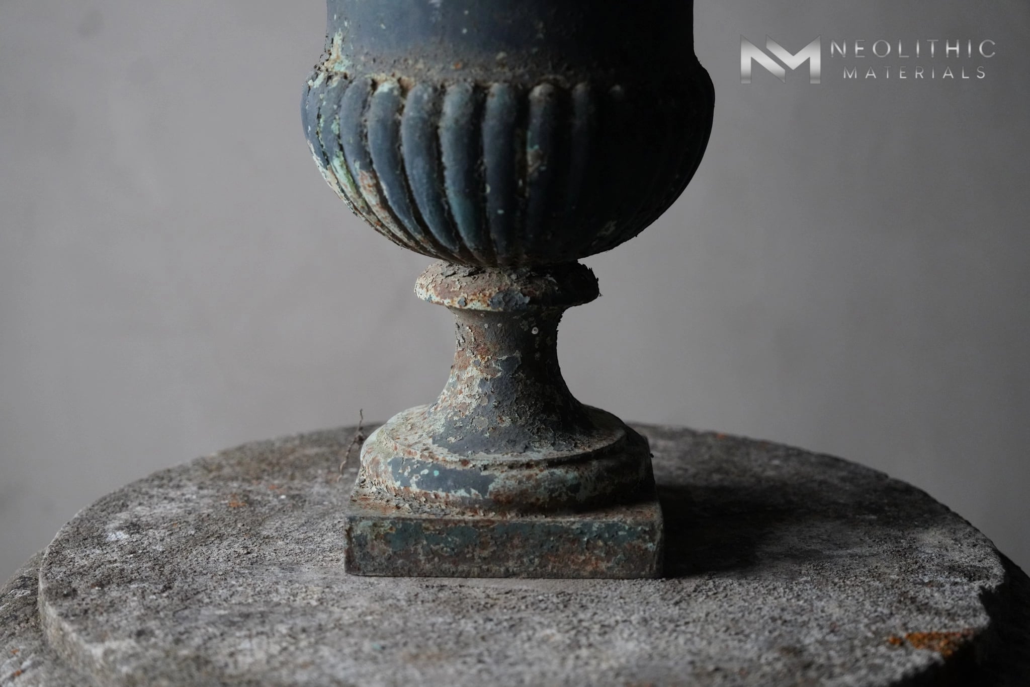 French Antique Iron Vase with Green  Patina - Image 10