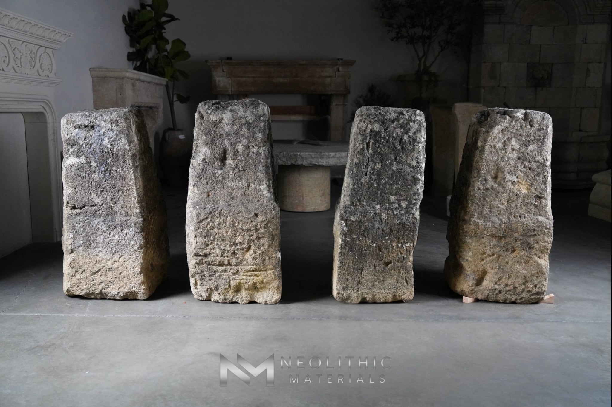 French Antique Limestone Bollards - Image 1
