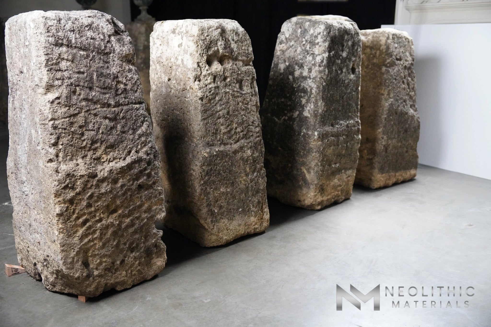 French Antique Limestone Bollards - Image 3