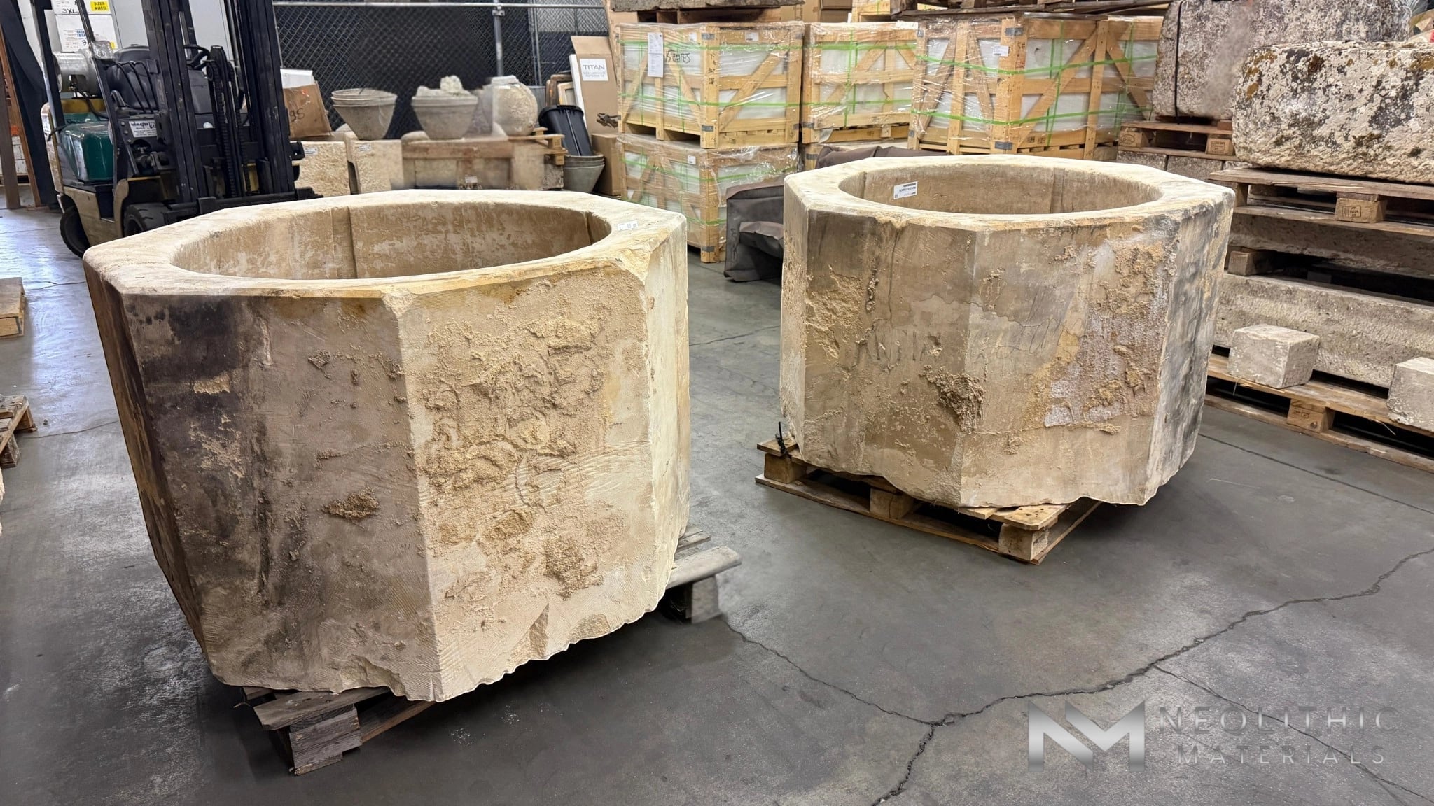 French Antique Limestone Octagonal Trough - Image 1