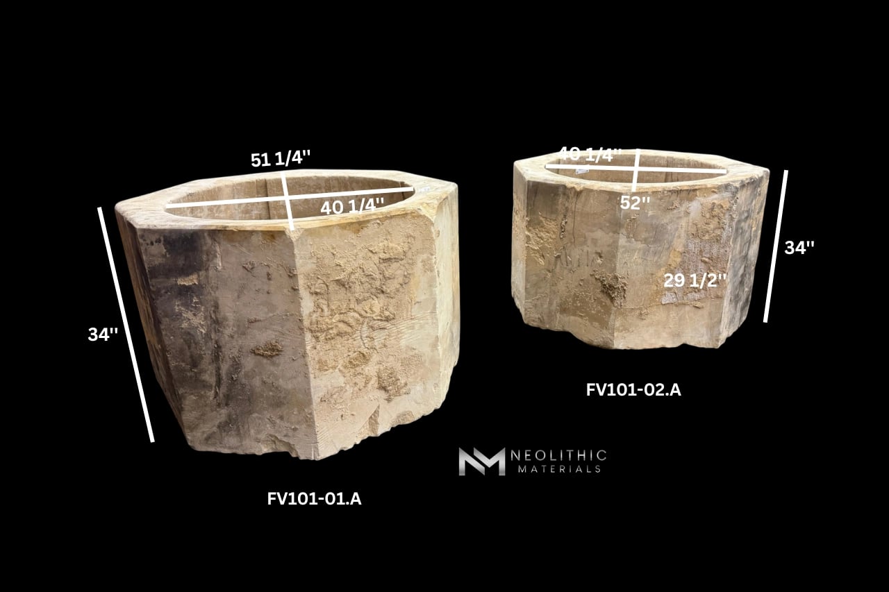 French Antique Limestone Octagonal Trough - Image 2