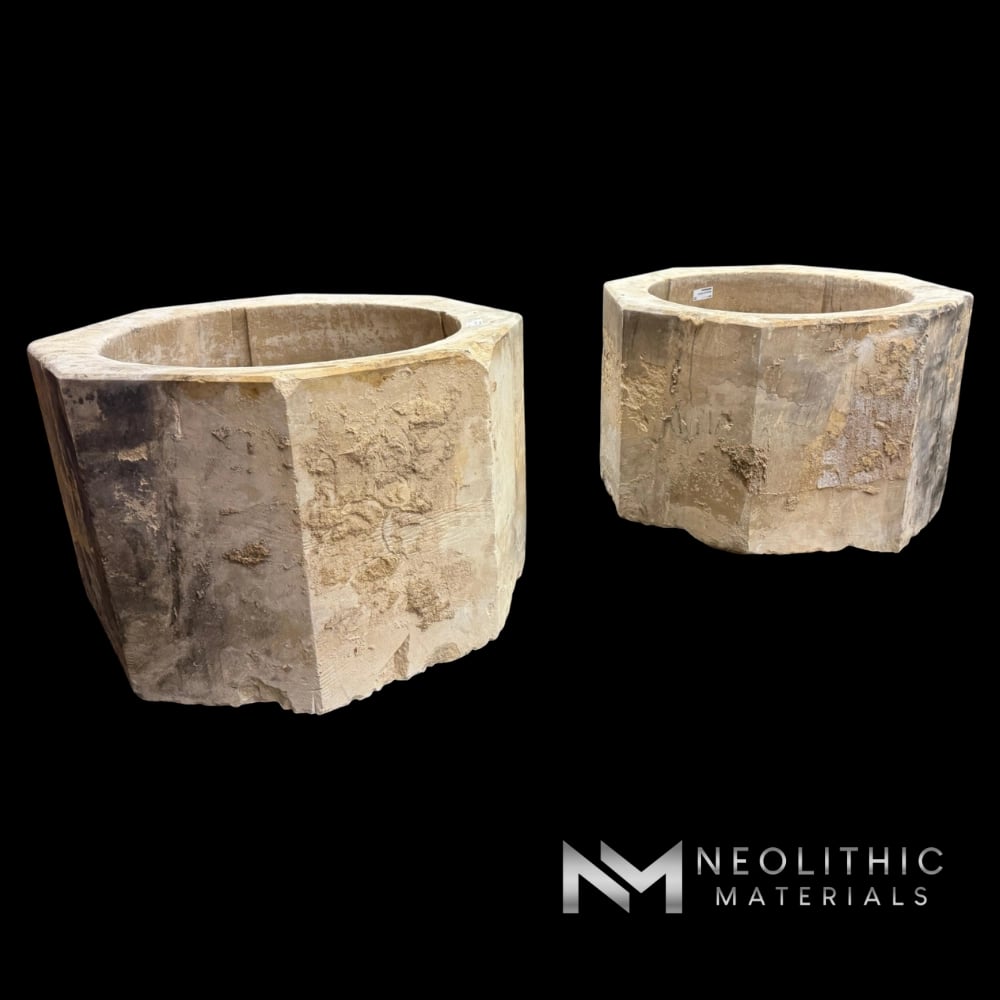 French Antique Limestone Octagonal Trough