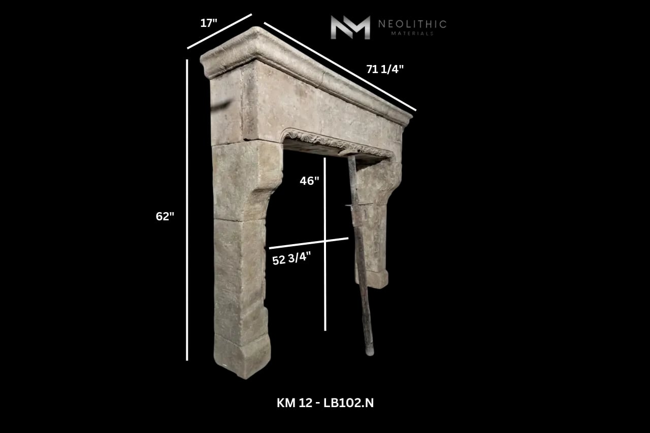 Reclaimed Limestone Mantel - Image 5