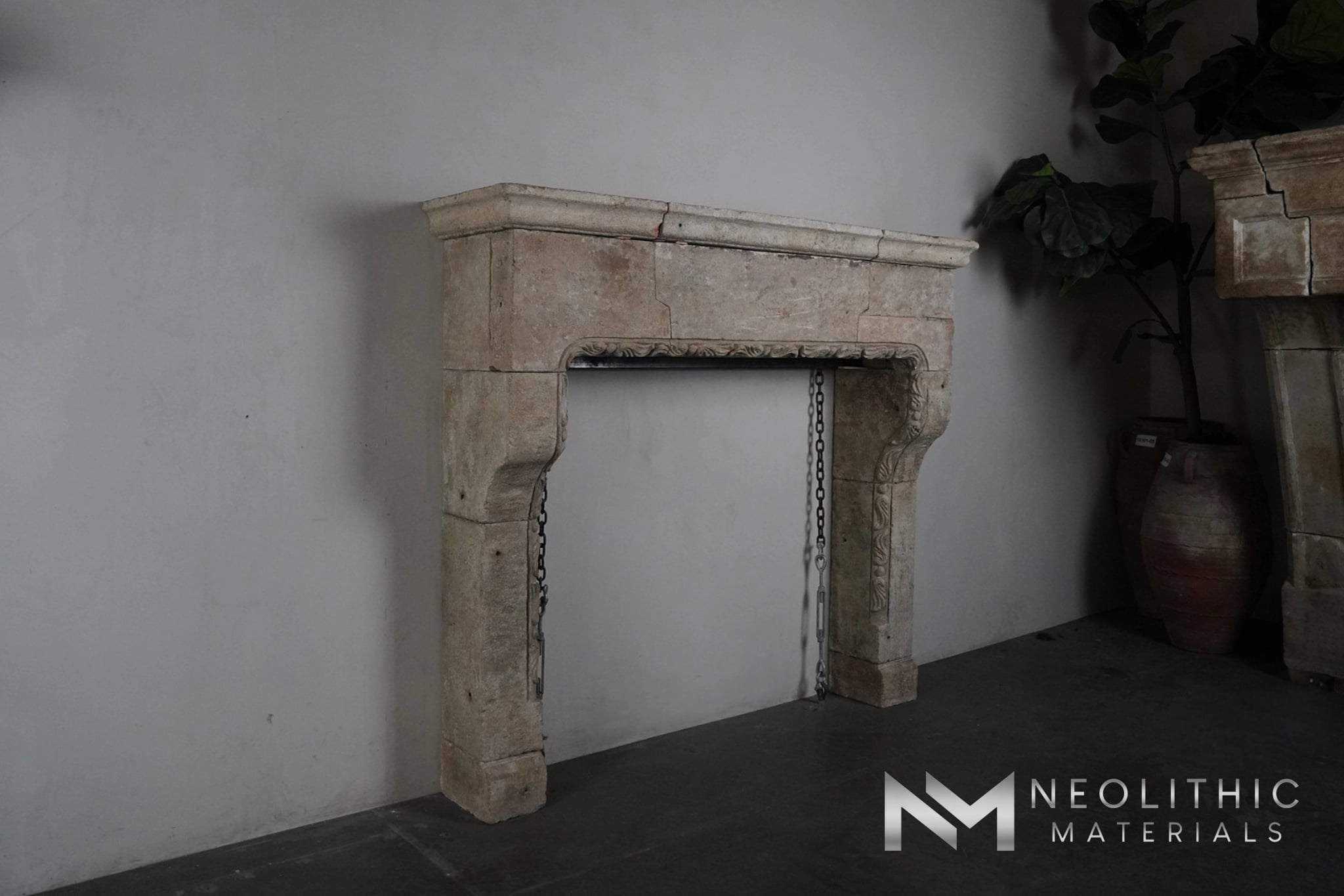 Reclaimed Limestone Mantel - Image 2