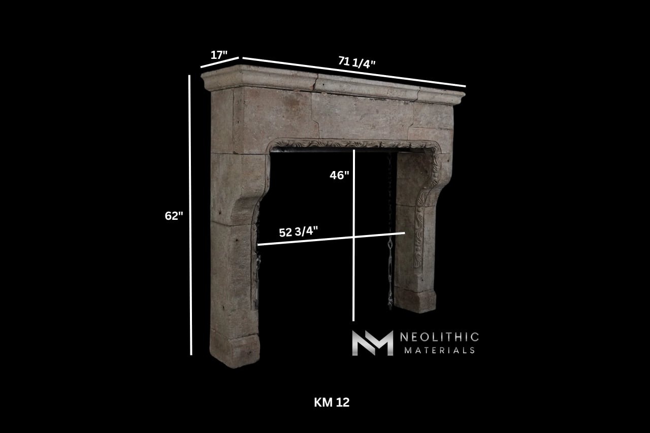 Reclaimed Limestone Mantel - Image 5