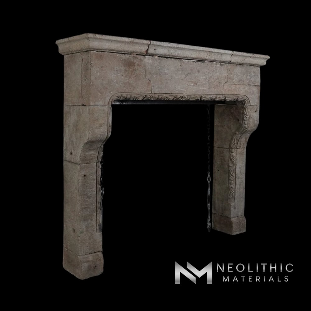 Reclaimed Limestone Mantel