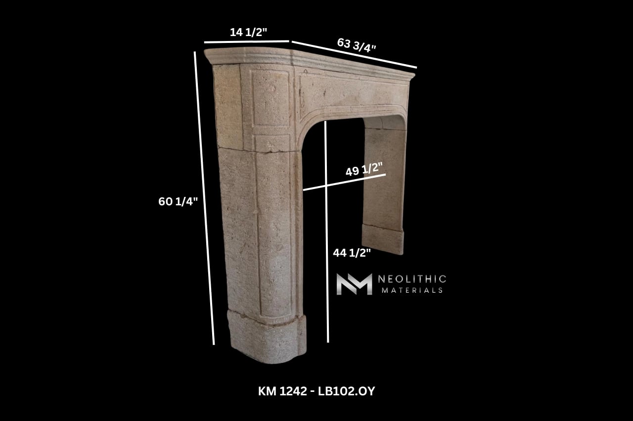 Reclaimed Limestone Mantel - Image 1