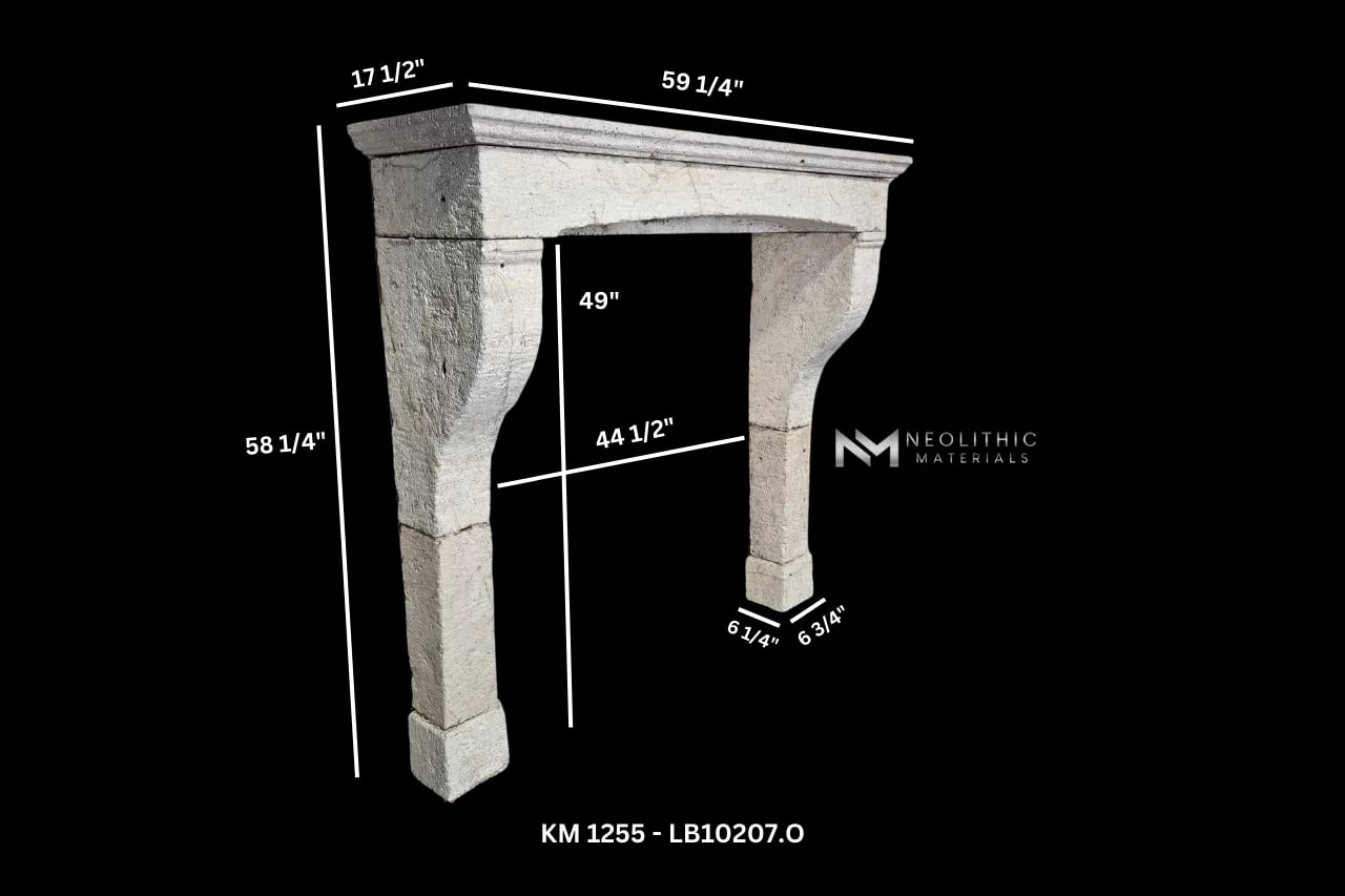 Reclaimed Limestone Mantel - Image 7