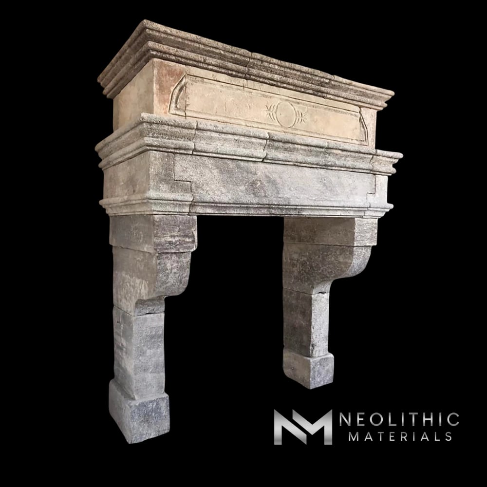 Reclaimed Limestone Fireplace