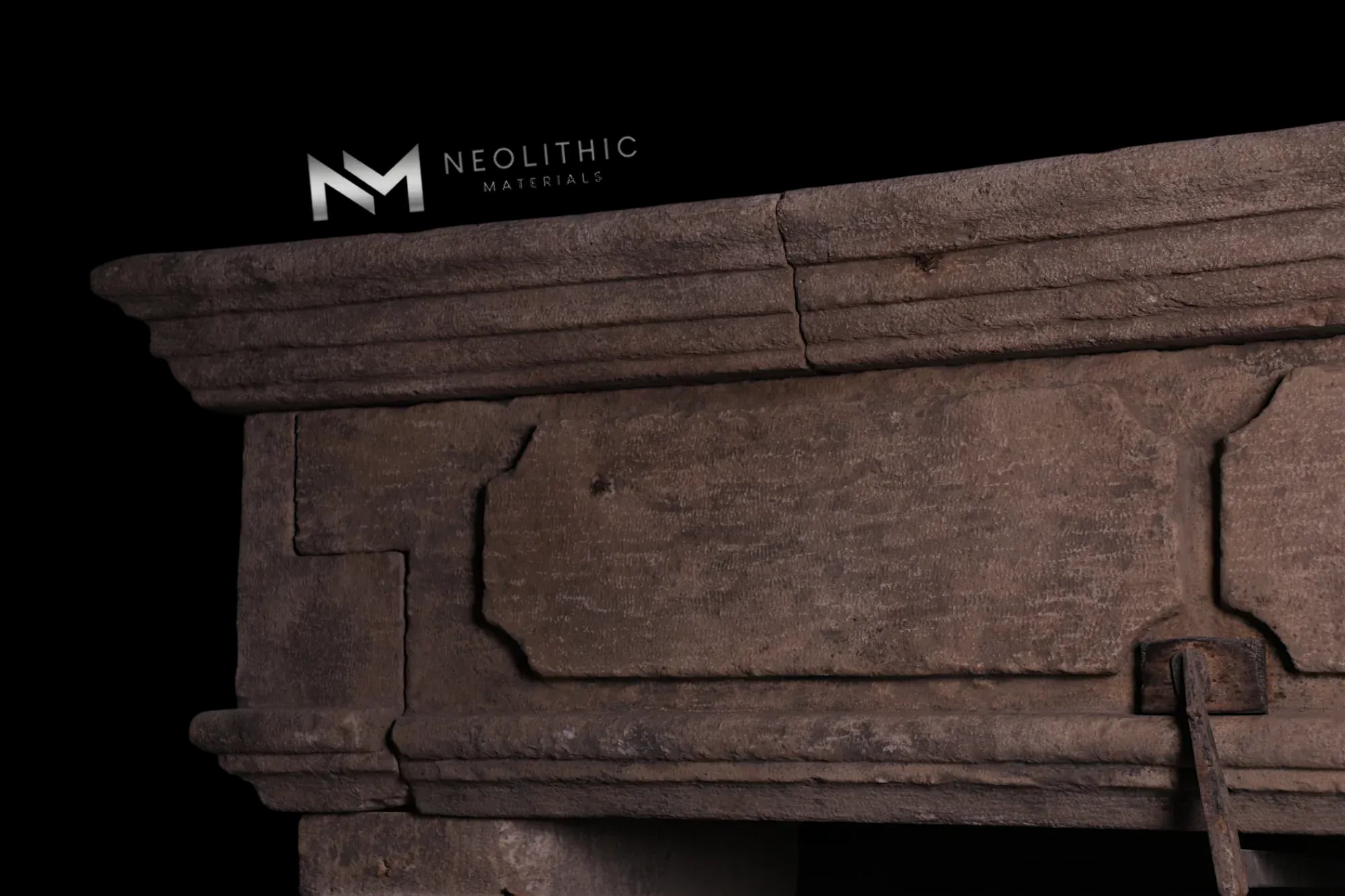 Reclaimed Limestone Fireplace - Image 2