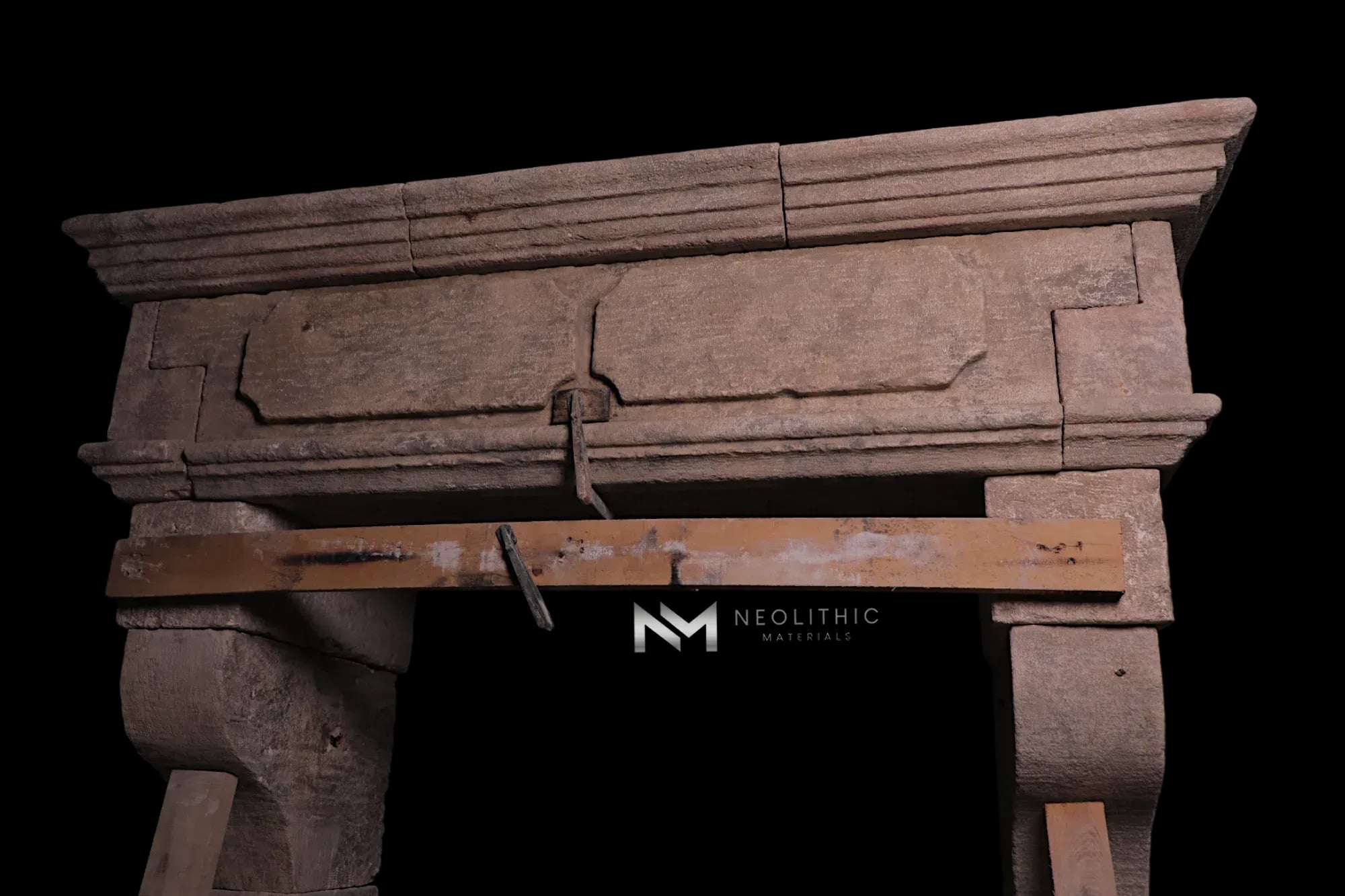 Reclaimed Limestone Fireplace - Image 3