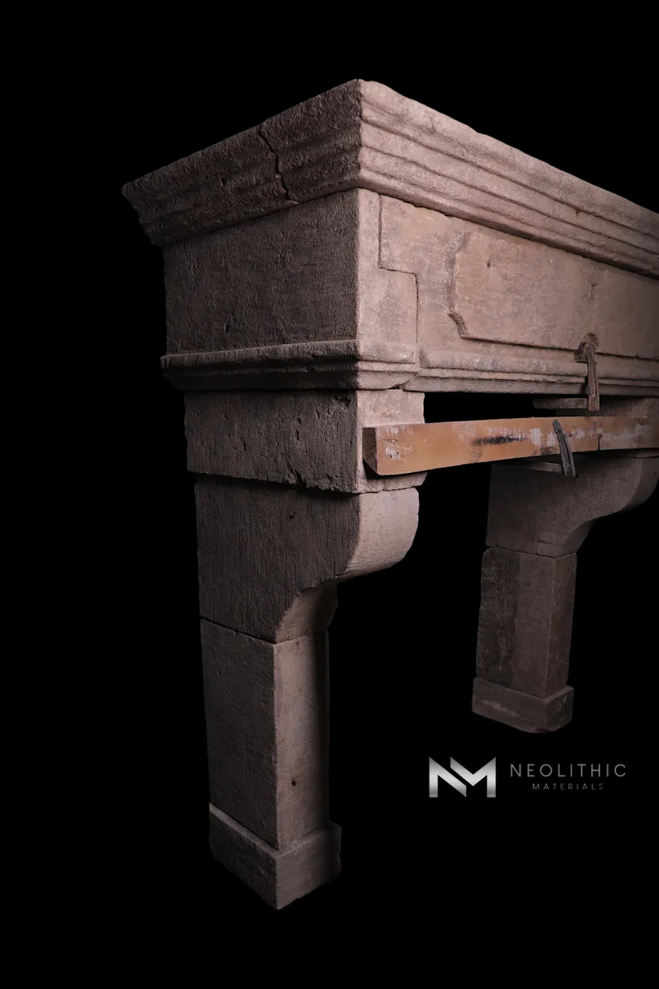 Reclaimed Limestone Fireplace - Image 4