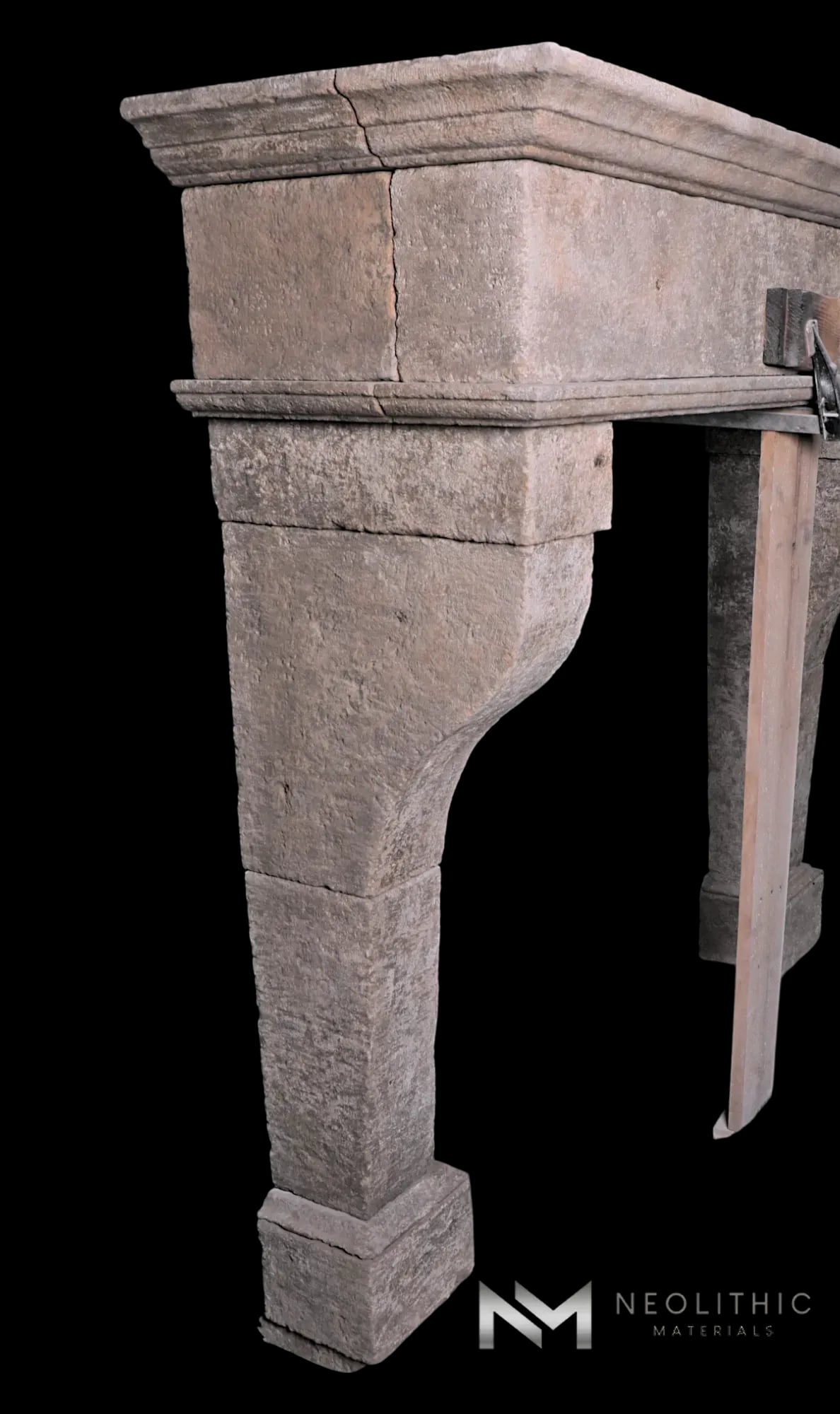 Reclaimed Limestone Fireplace Mantel - Image 2
