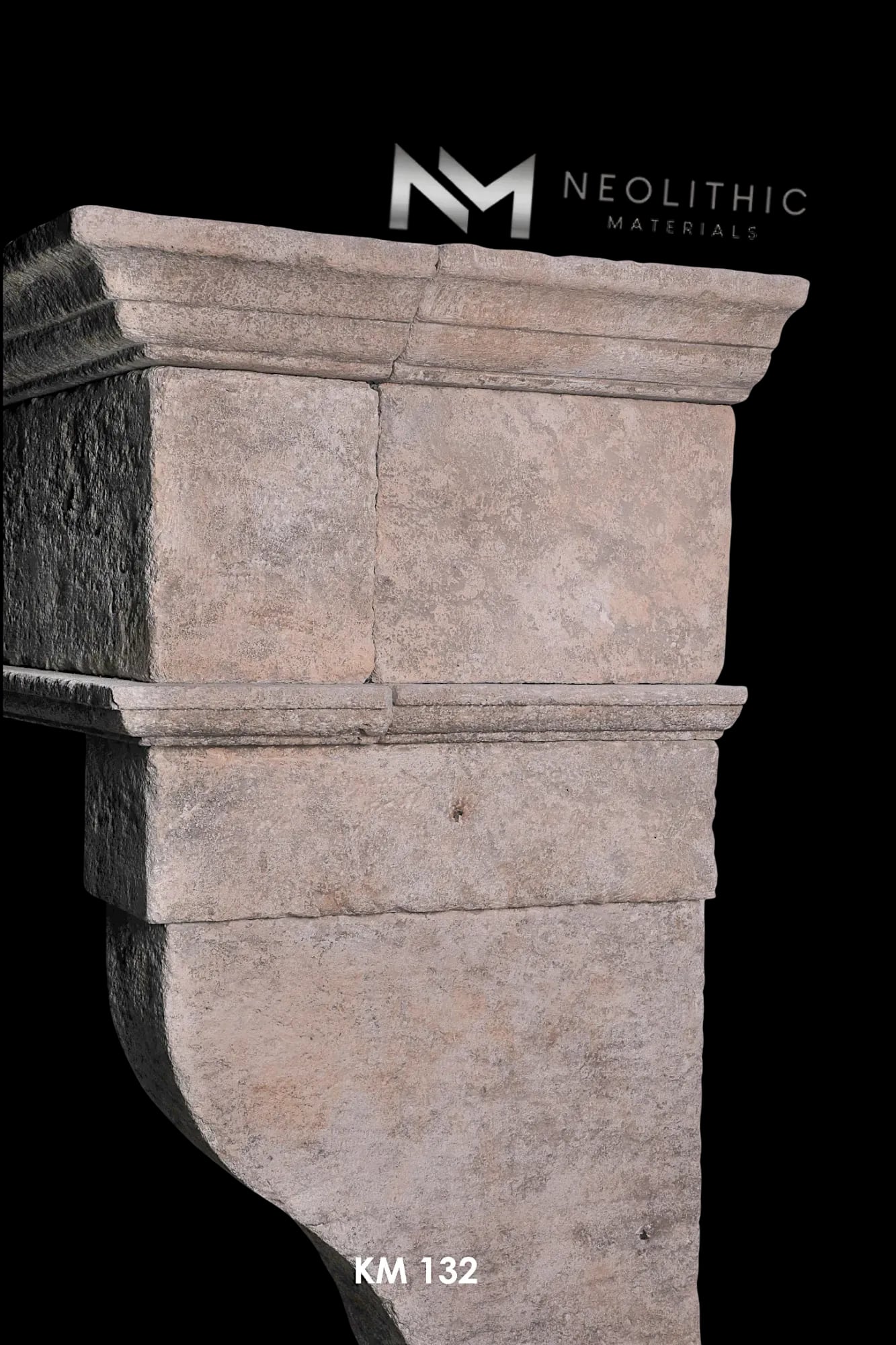 Reclaimed Limestone Fireplace Mantel - Image 3