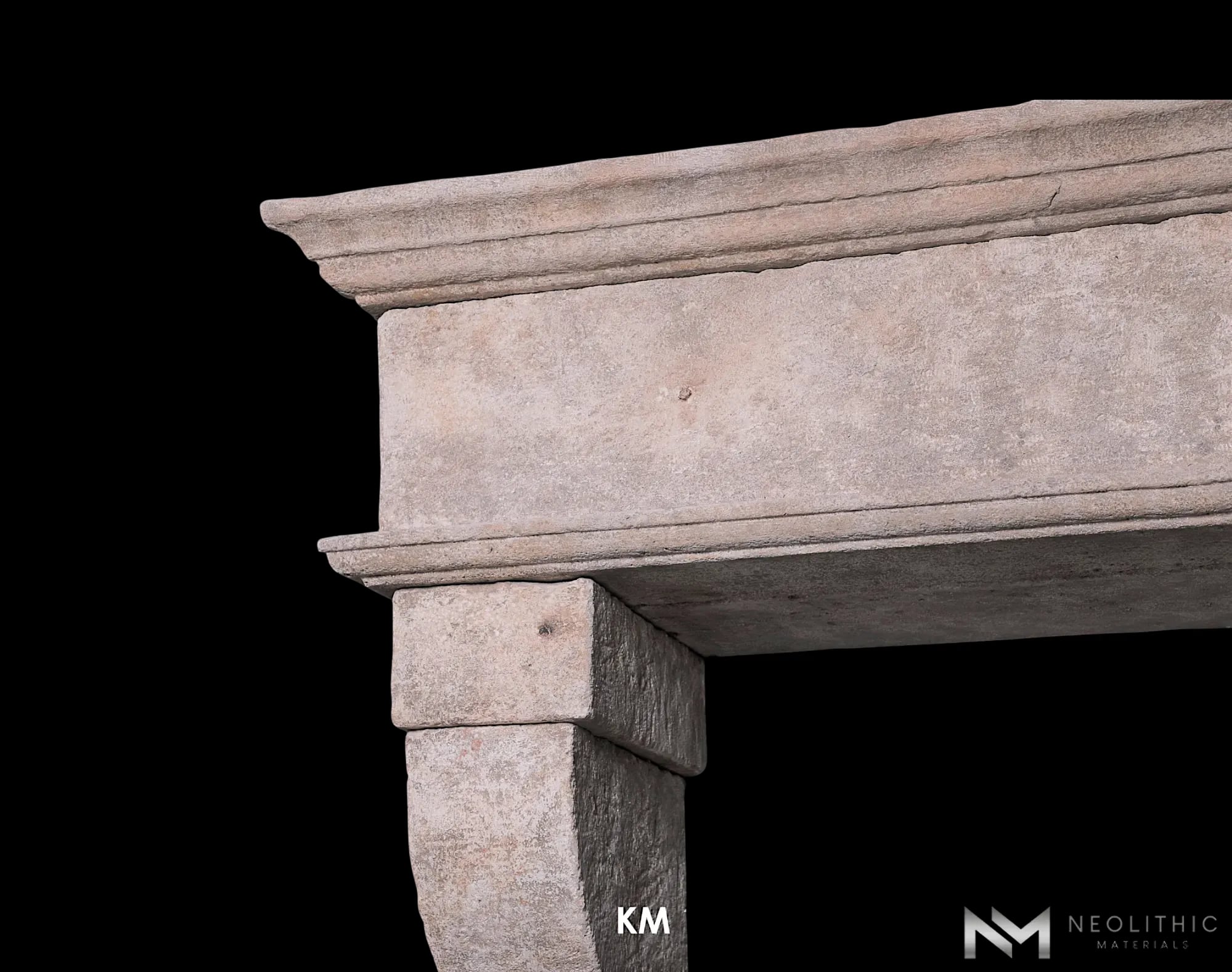 Reclaimed Limestone Fireplace Mantel - Image 4