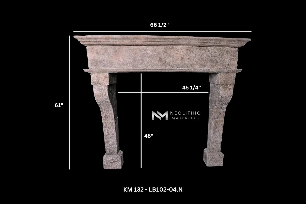 Reclaimed Limestone Fireplace Mantel - Image 5