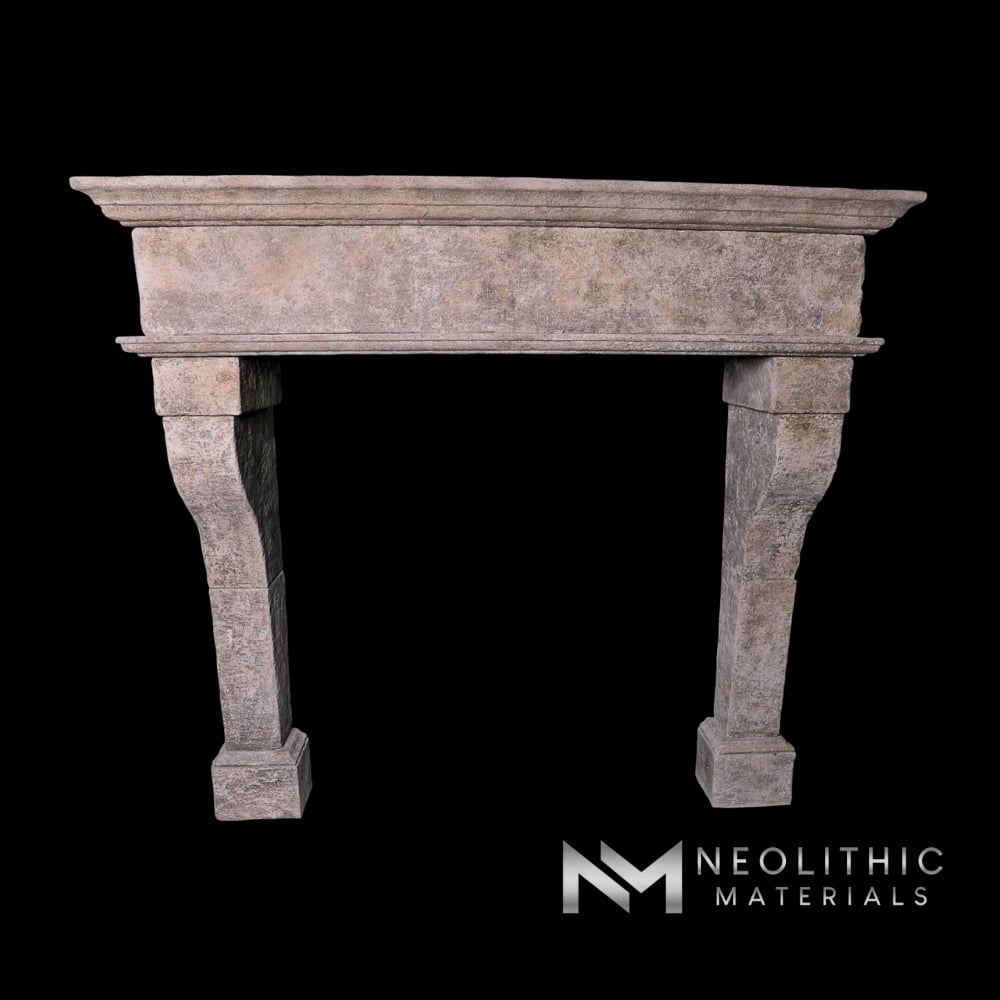 Reclaimed Limestone Fireplace Mantel