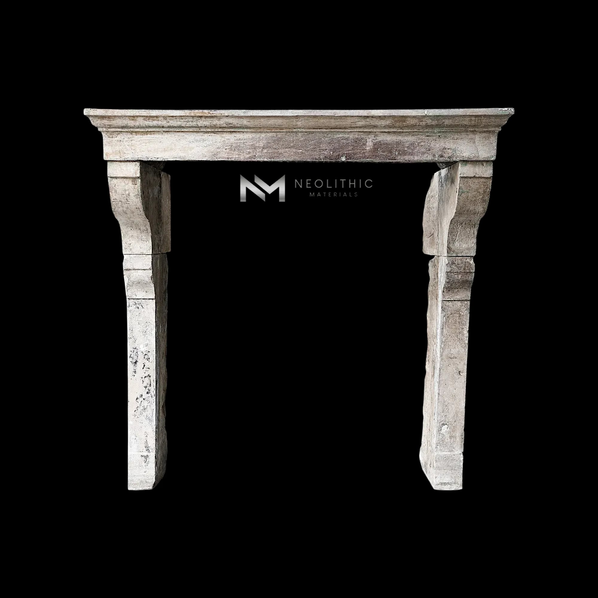 Antique Mediterranean Limestone Fireplace - Image 1