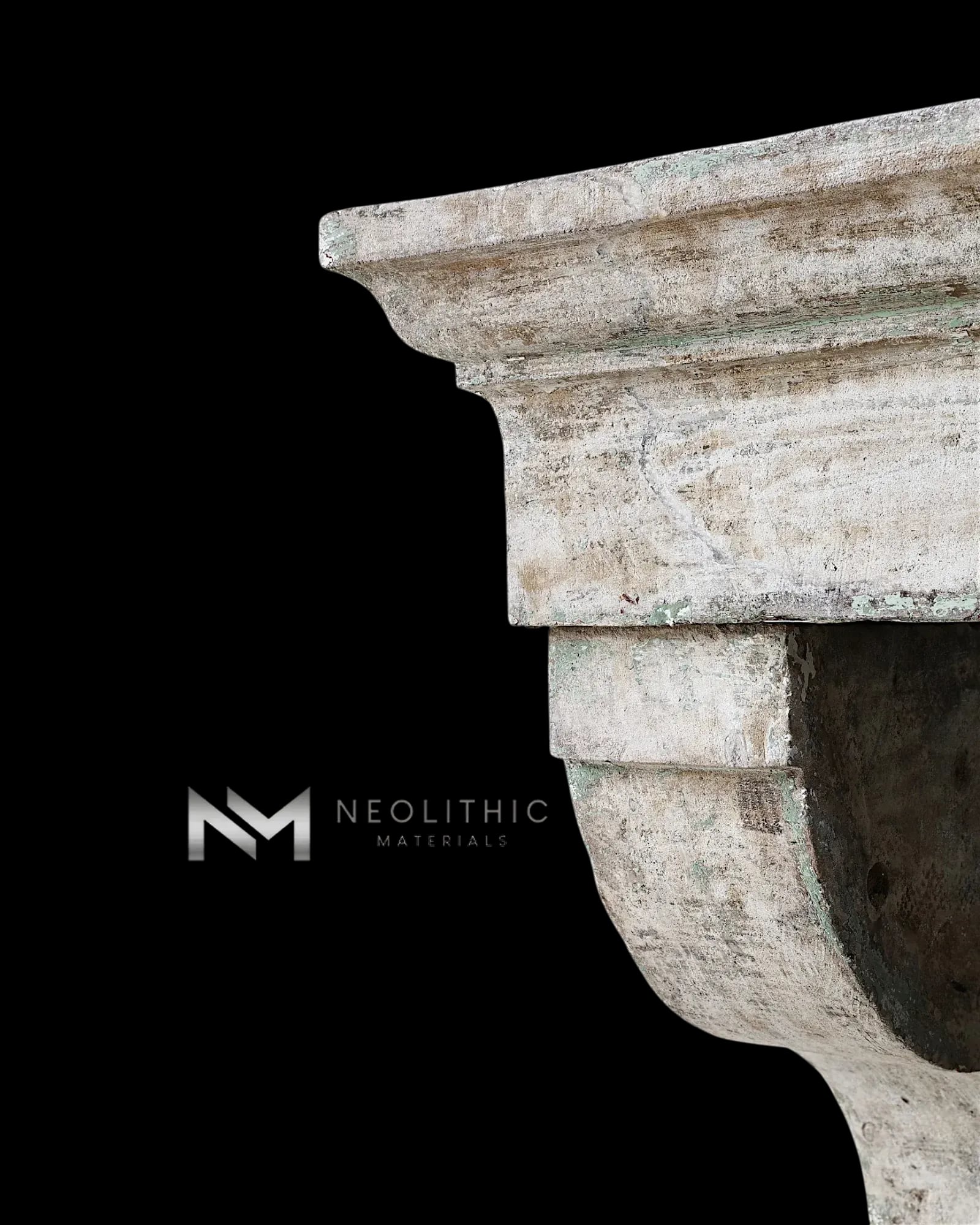 Antique Mediterranean Limestone Fireplace - Image 4