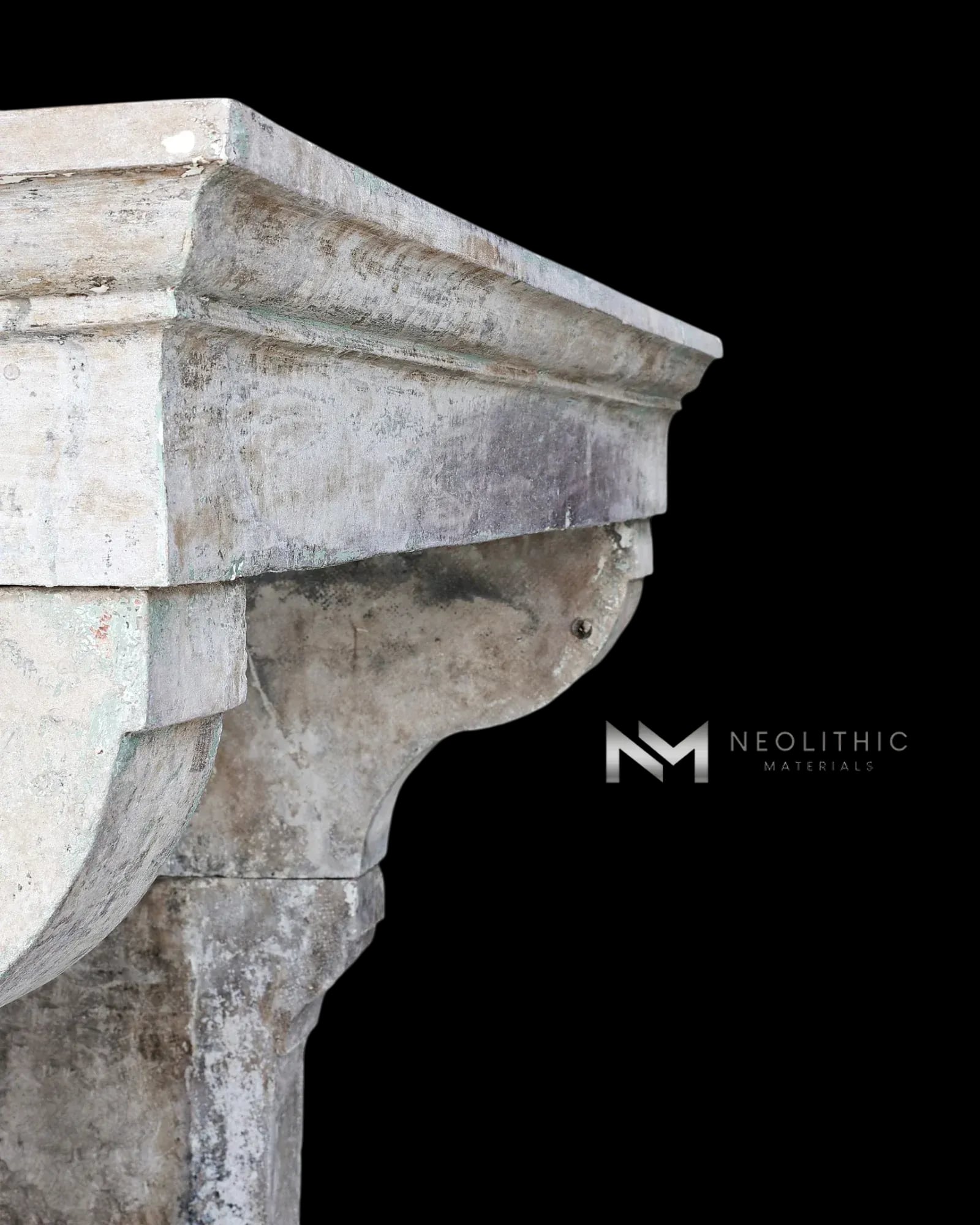Antique Mediterranean Limestone Fireplace - Image 5