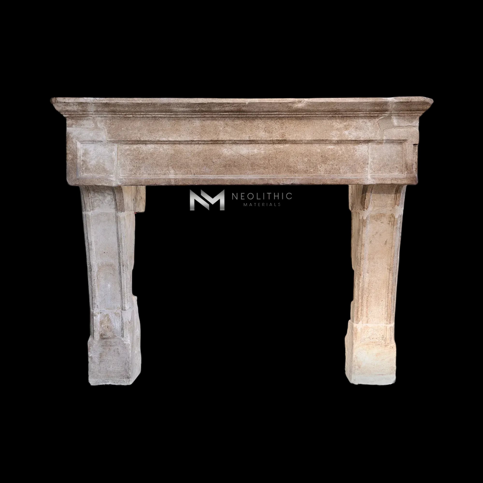 Antique Mediterranean Limestone Fireplace - Image 1