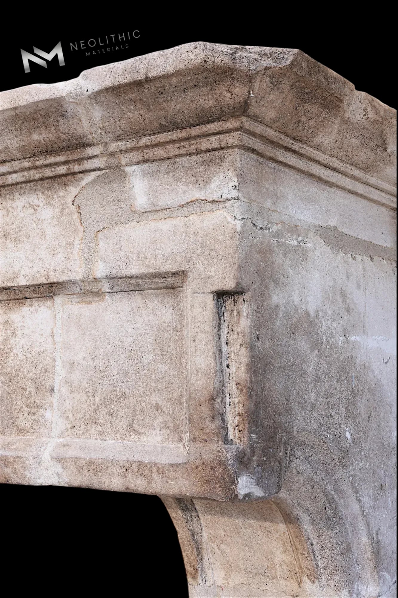 Antique Mediterranean Limestone Fireplace - Image 3