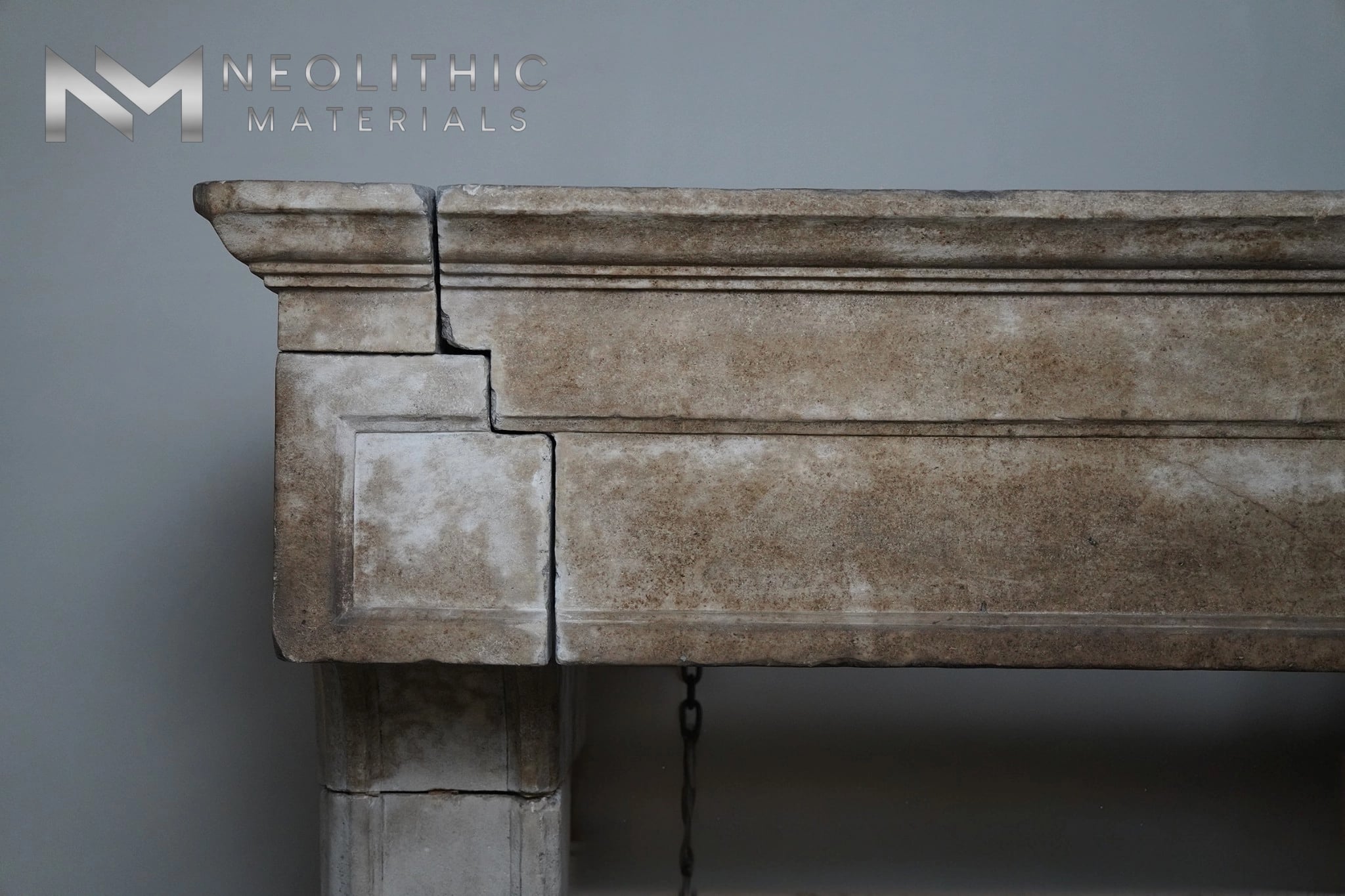 Antique Mediterranean Limestone Fireplace - Image 4