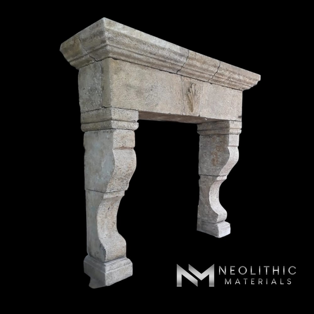 Reclaimed Limestone Mantel
