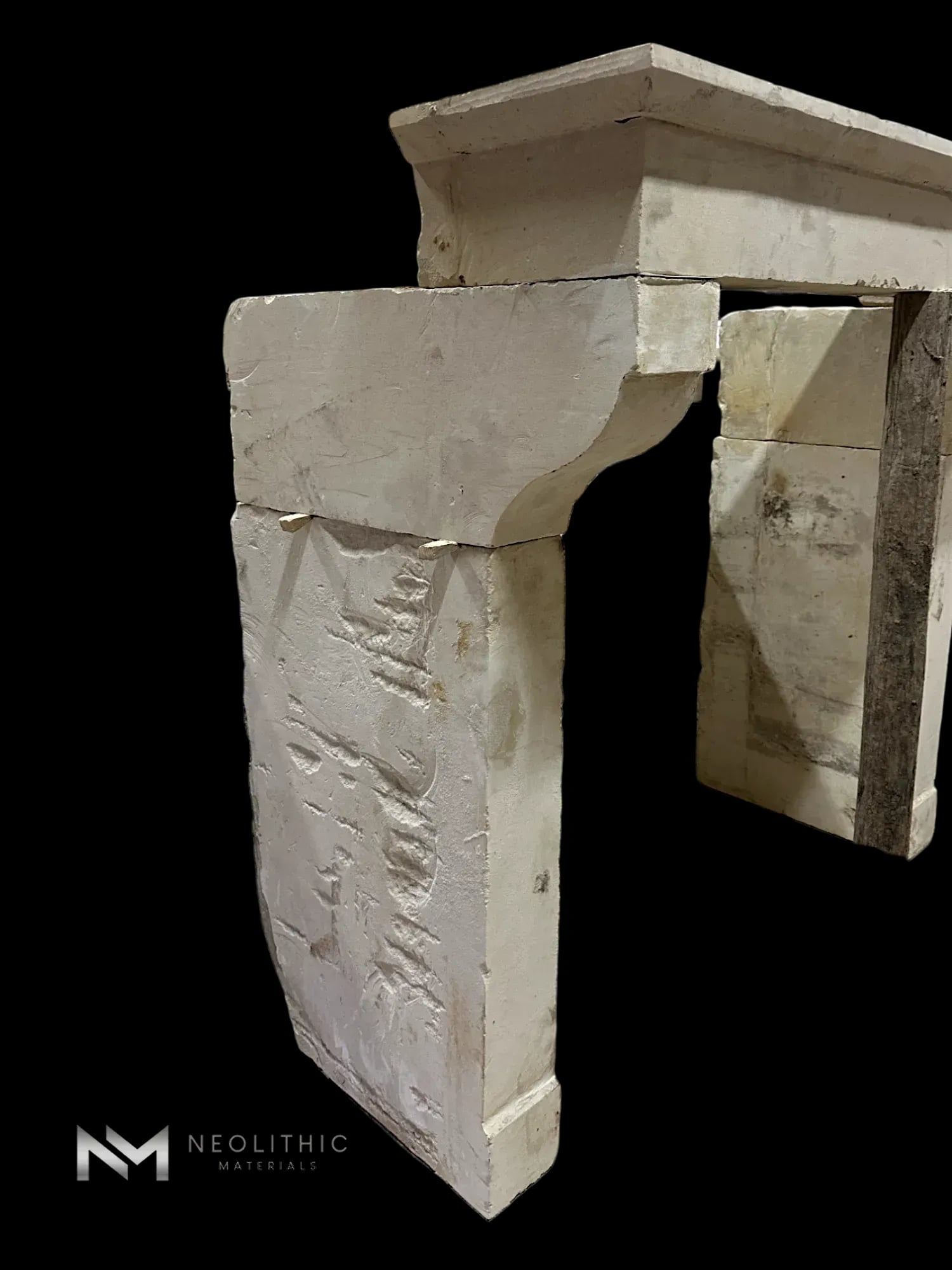 Antique Mediterranean Limestone Fireplace - Image 2