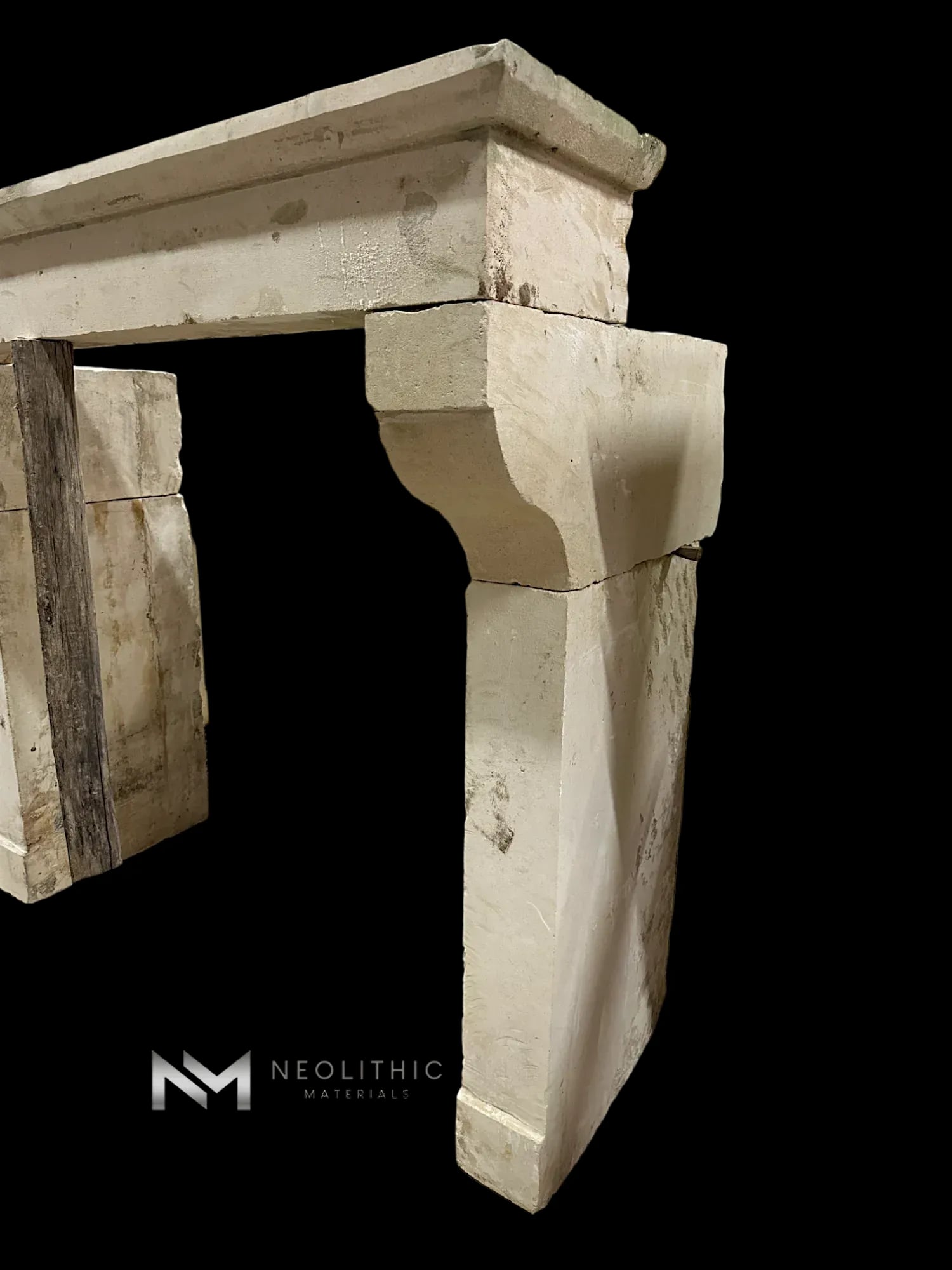 Antique Mediterranean Limestone Fireplace - Image 3