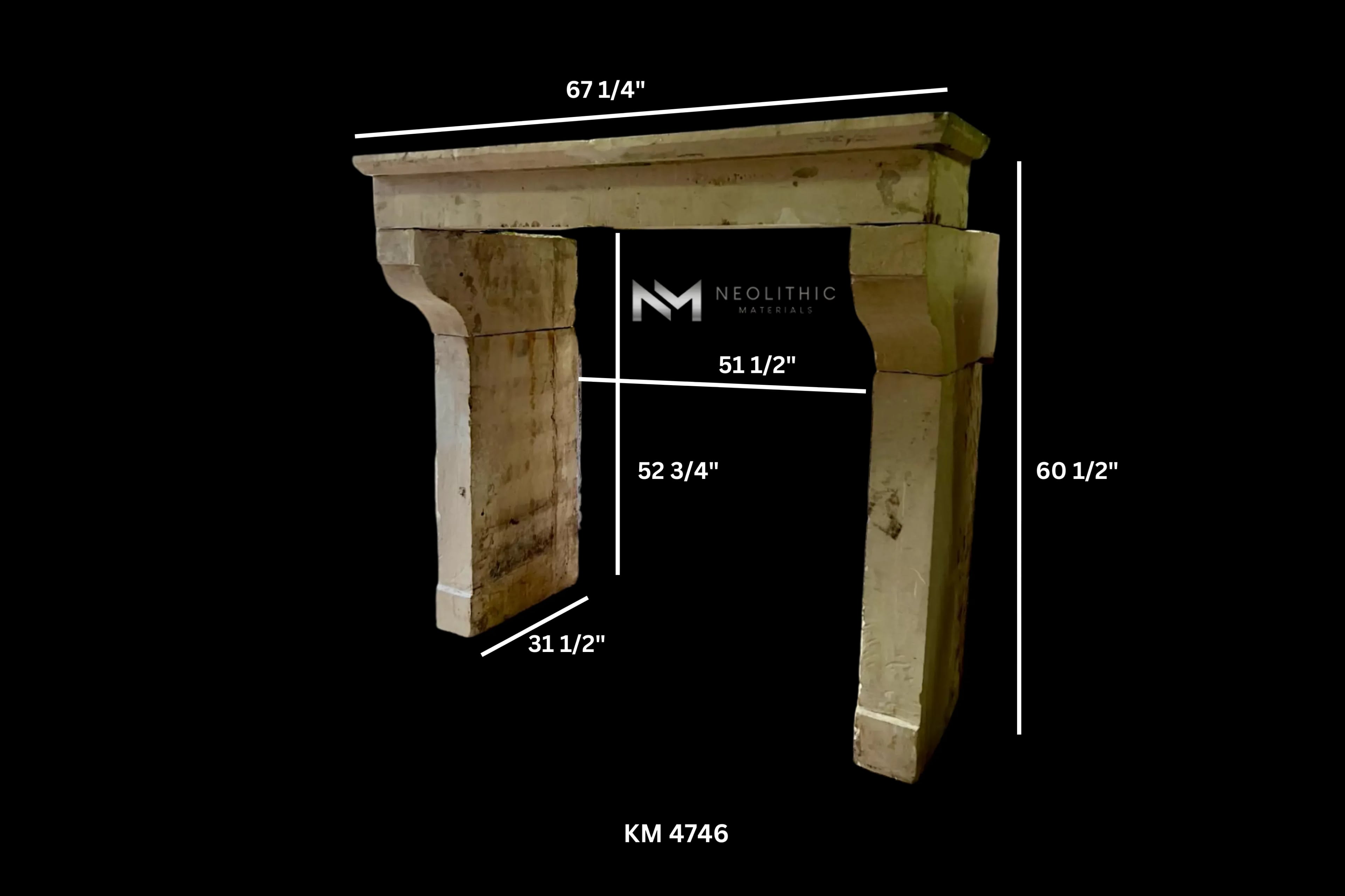 Antique Mediterranean Limestone Fireplace - Image 5