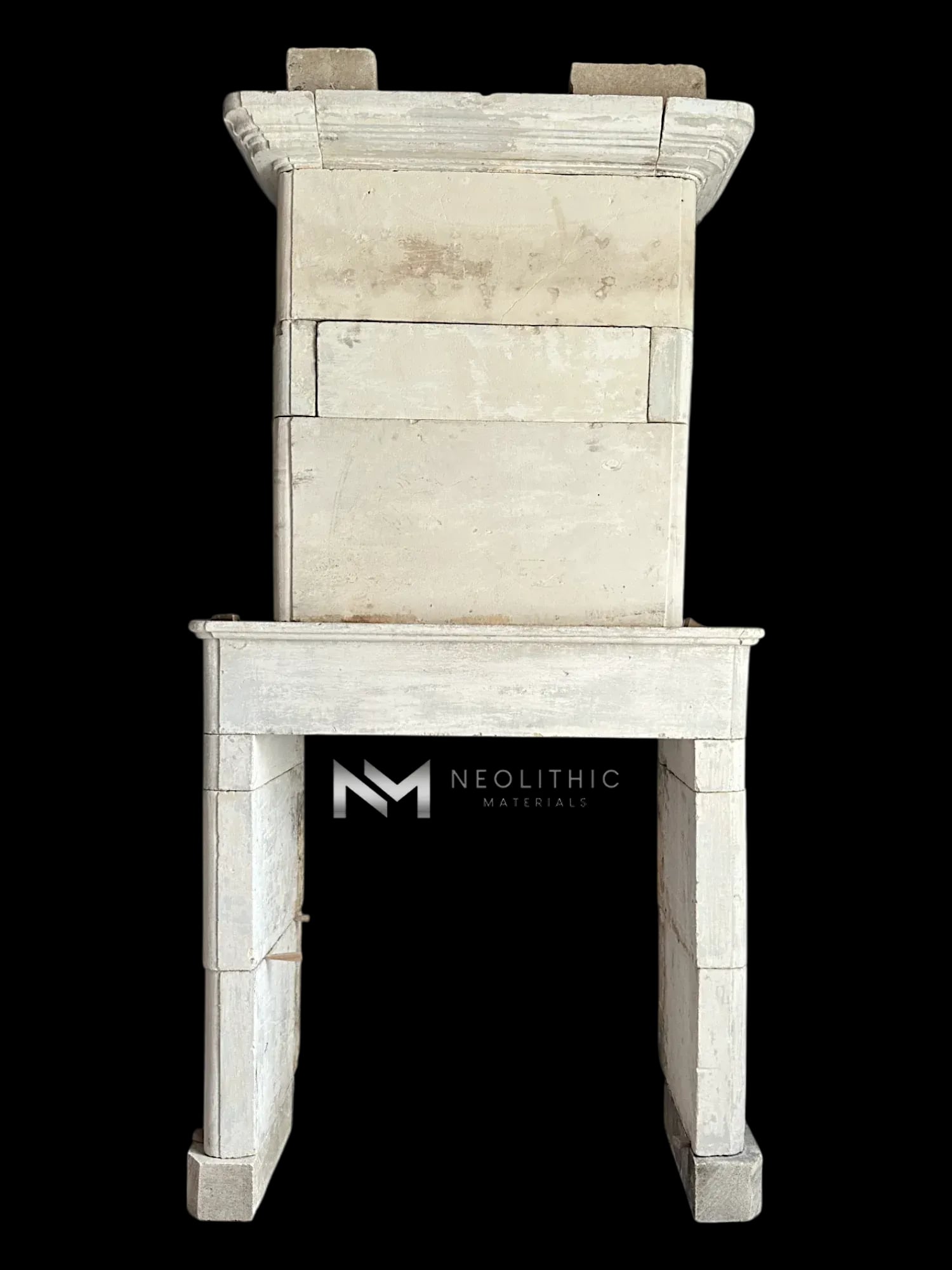 Antique Mediterranean Limestone Fireplace - Image 2