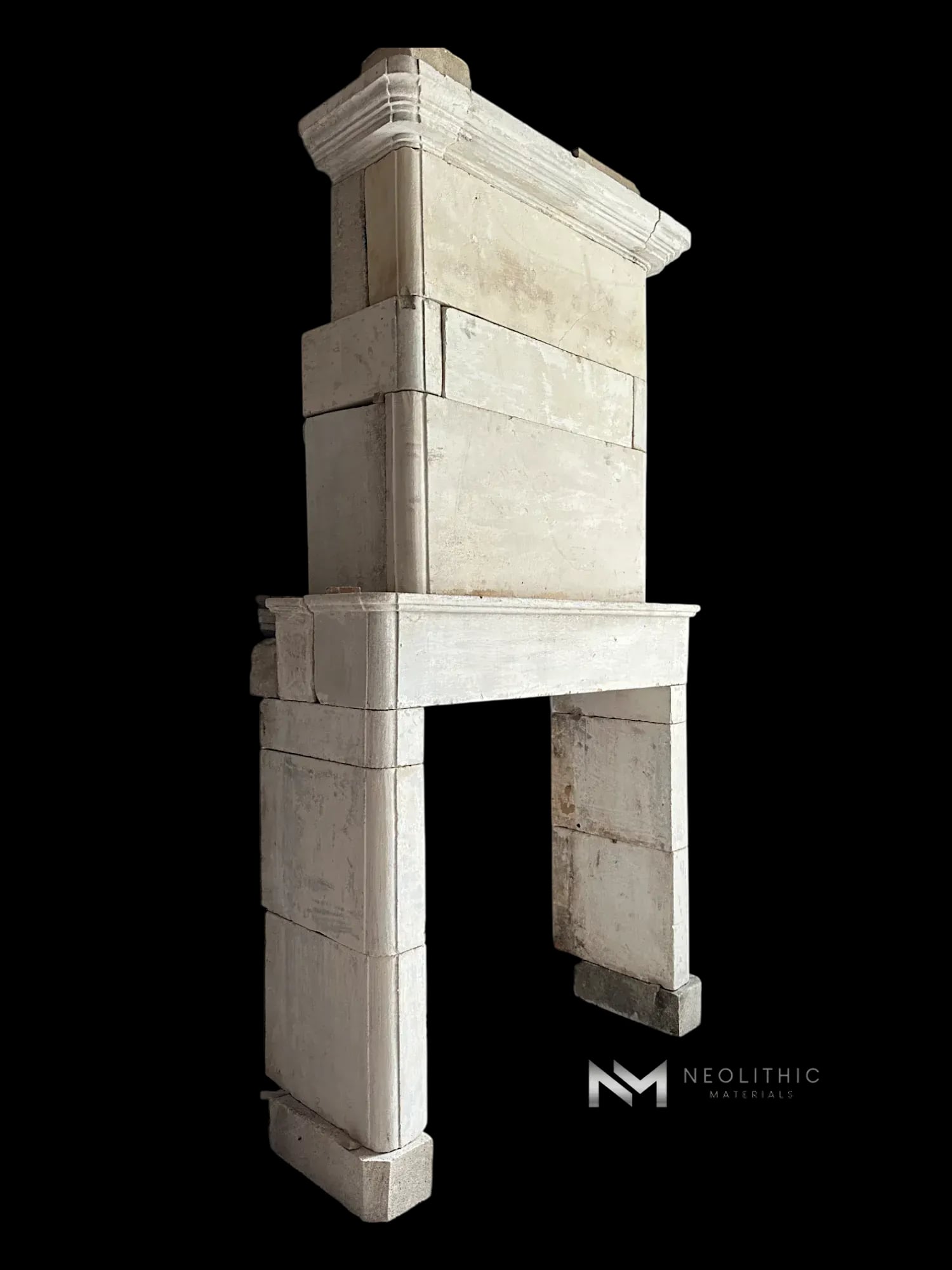 Antique Mediterranean Limestone Fireplace - Image 3