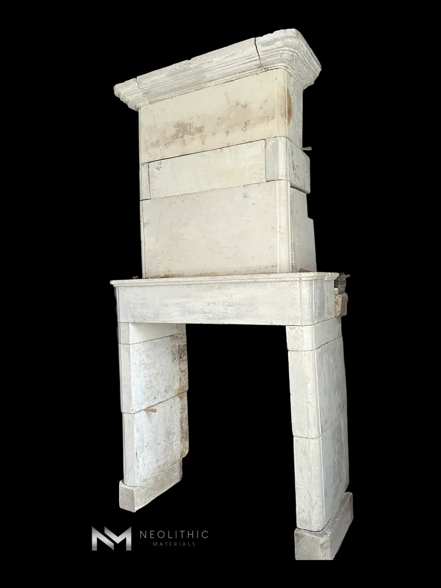 Antique Mediterranean Limestone Fireplace - Image 4