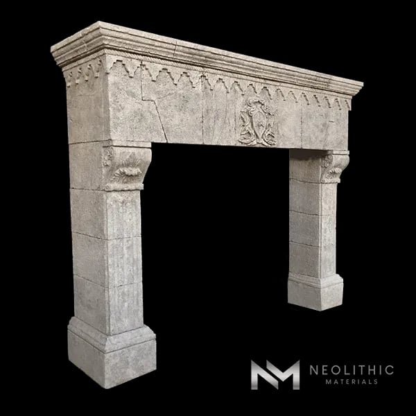 Reclaimed Limestone Mantel - Image 3