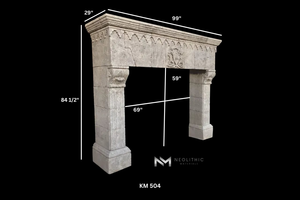 Reclaimed Limestone Mantel - Image 4