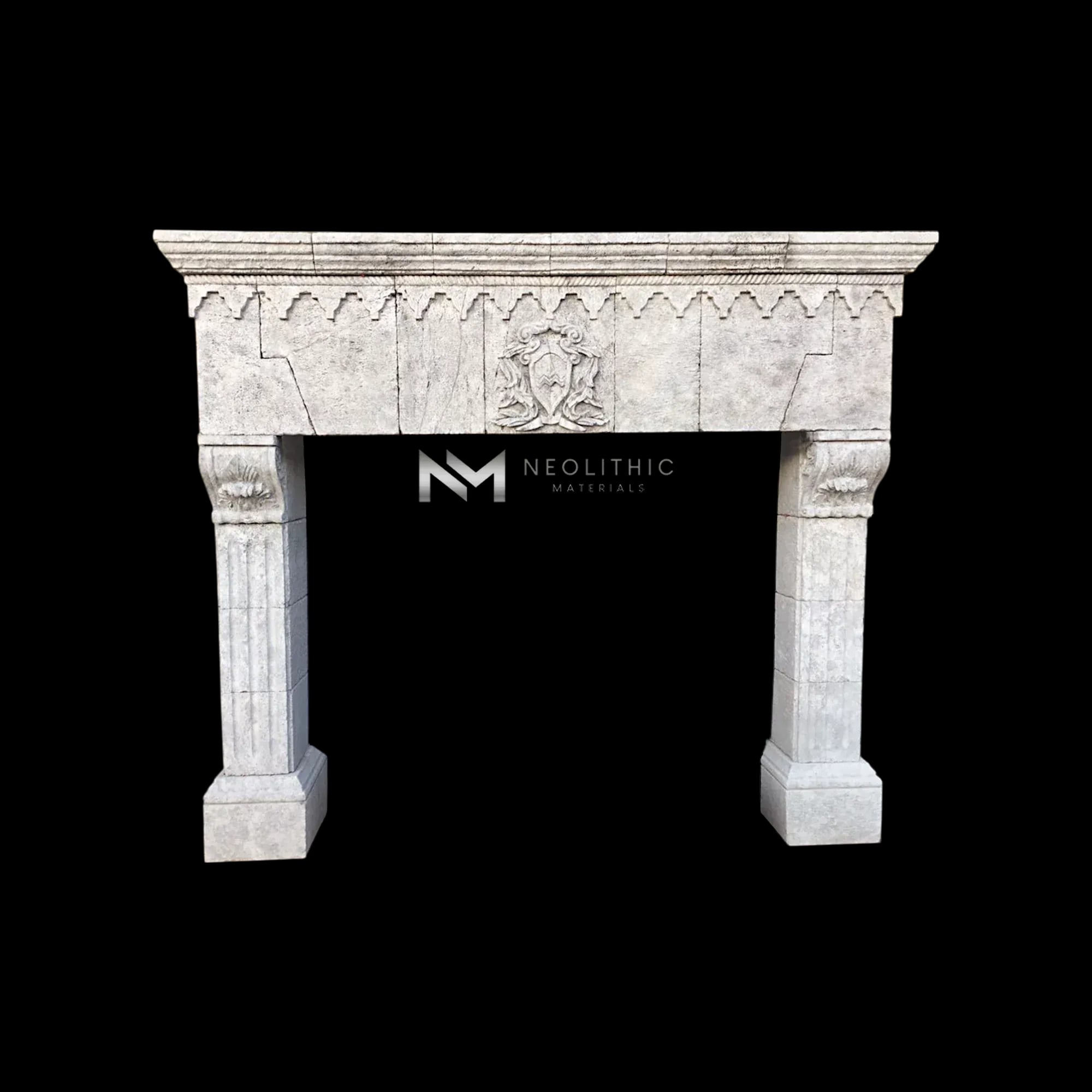 Reclaimed Limestone Mantel