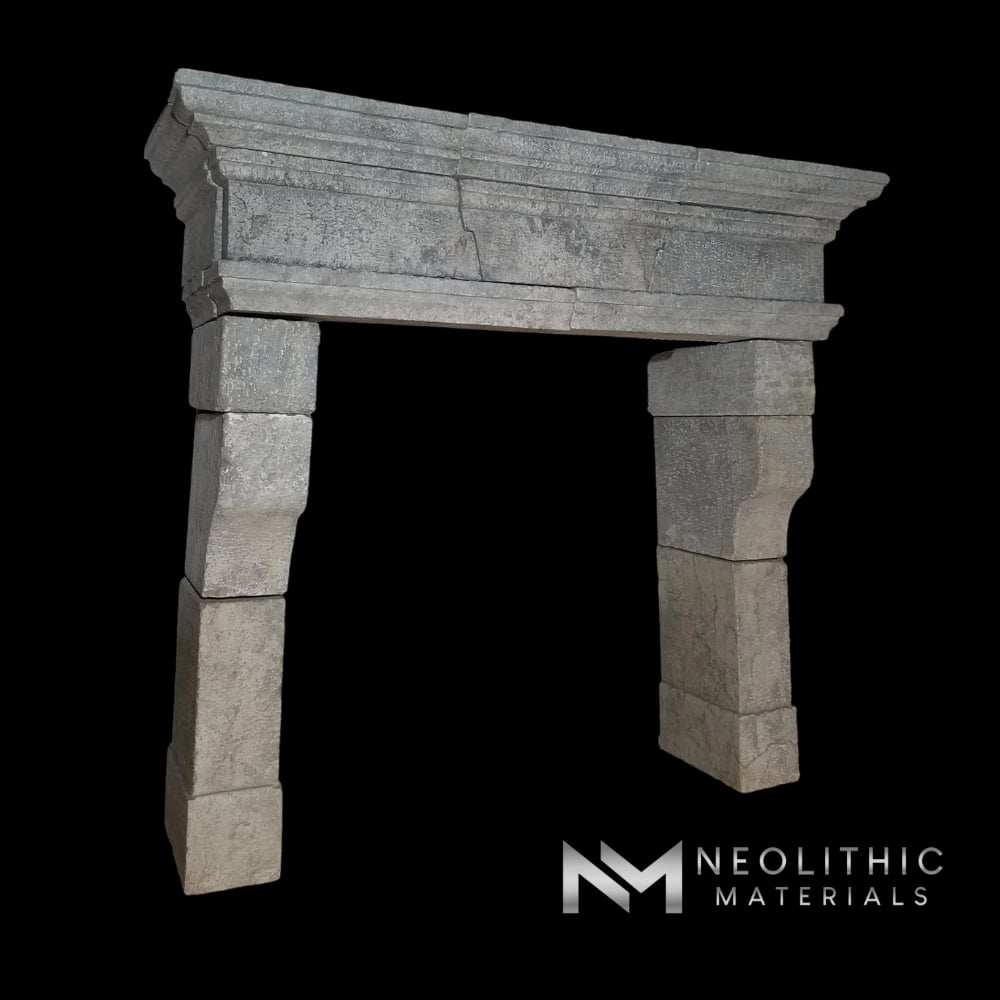 Reclaimed Limestone Mantel