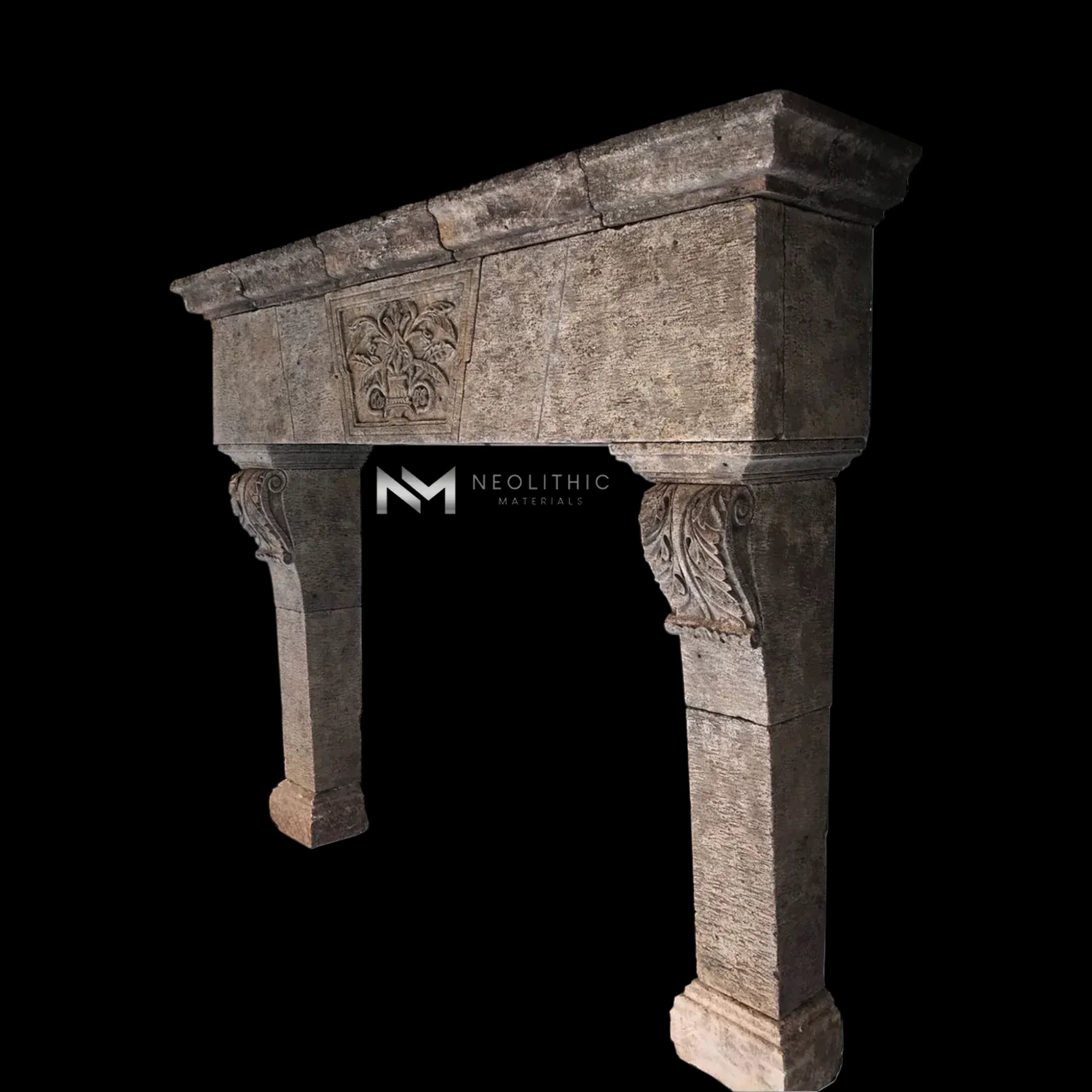 Reclaimed Limestone Mantel - Image 1