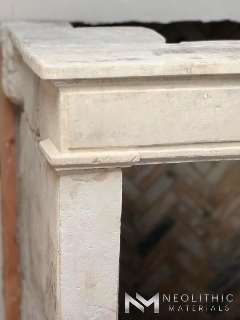 French Antique Limestone Fireplace - Image 6