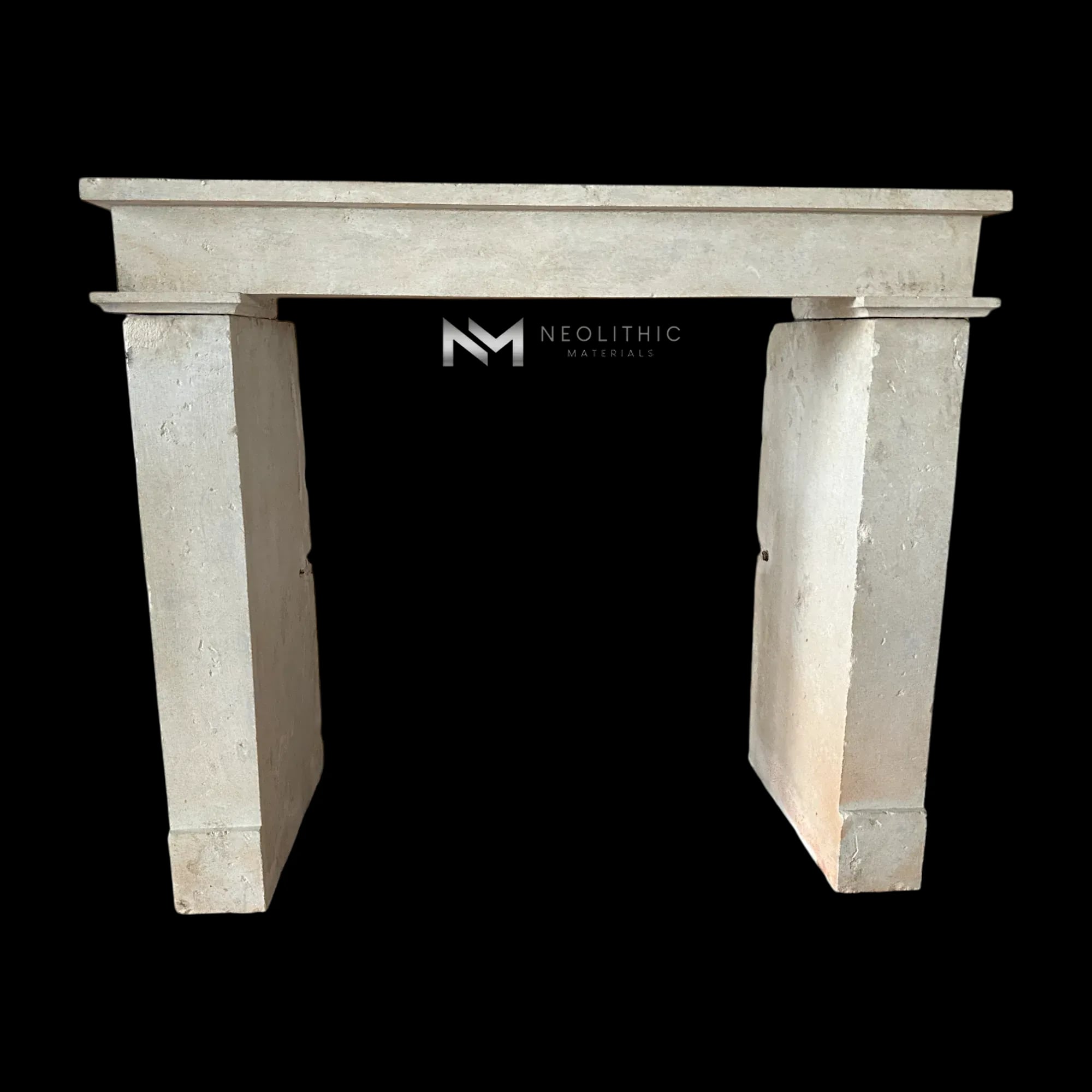 Antique Mediterranean Limestone Fireplace - Image 1