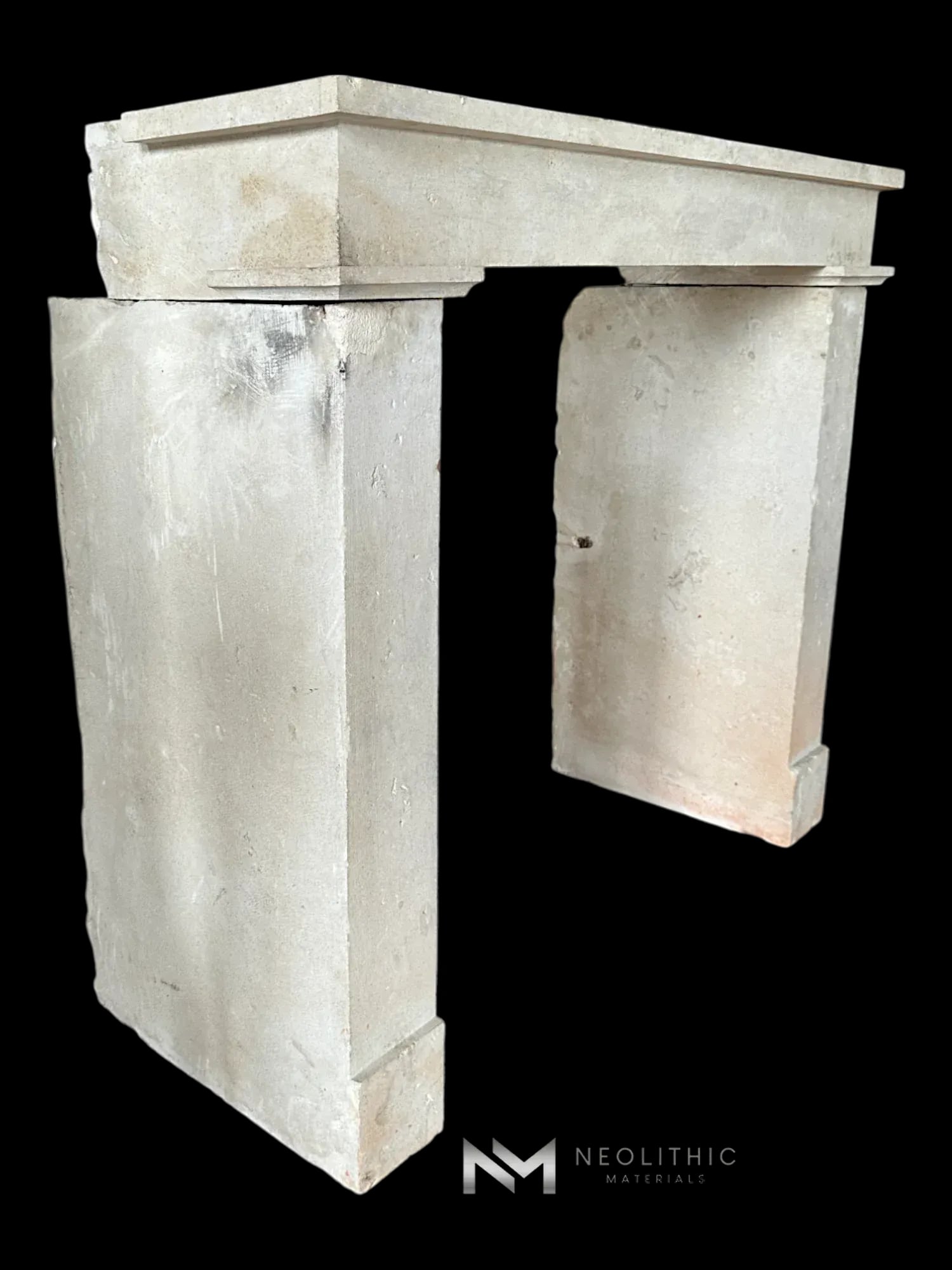Antique Mediterranean Limestone Fireplace - Image 2