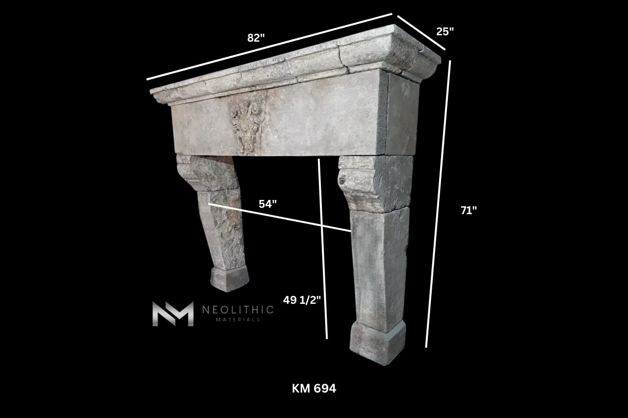 Reclaimed Limestone Mantel - Image 3