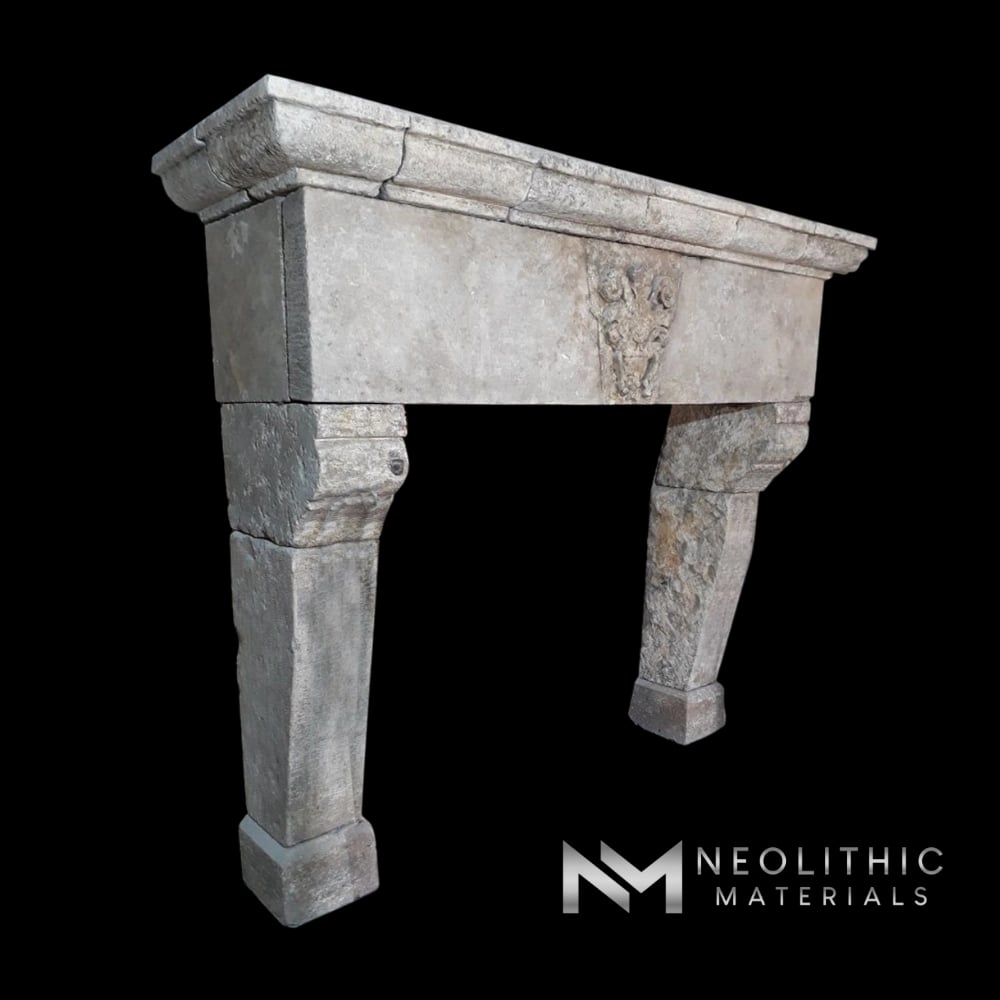 Reclaimed Limestone Mantel