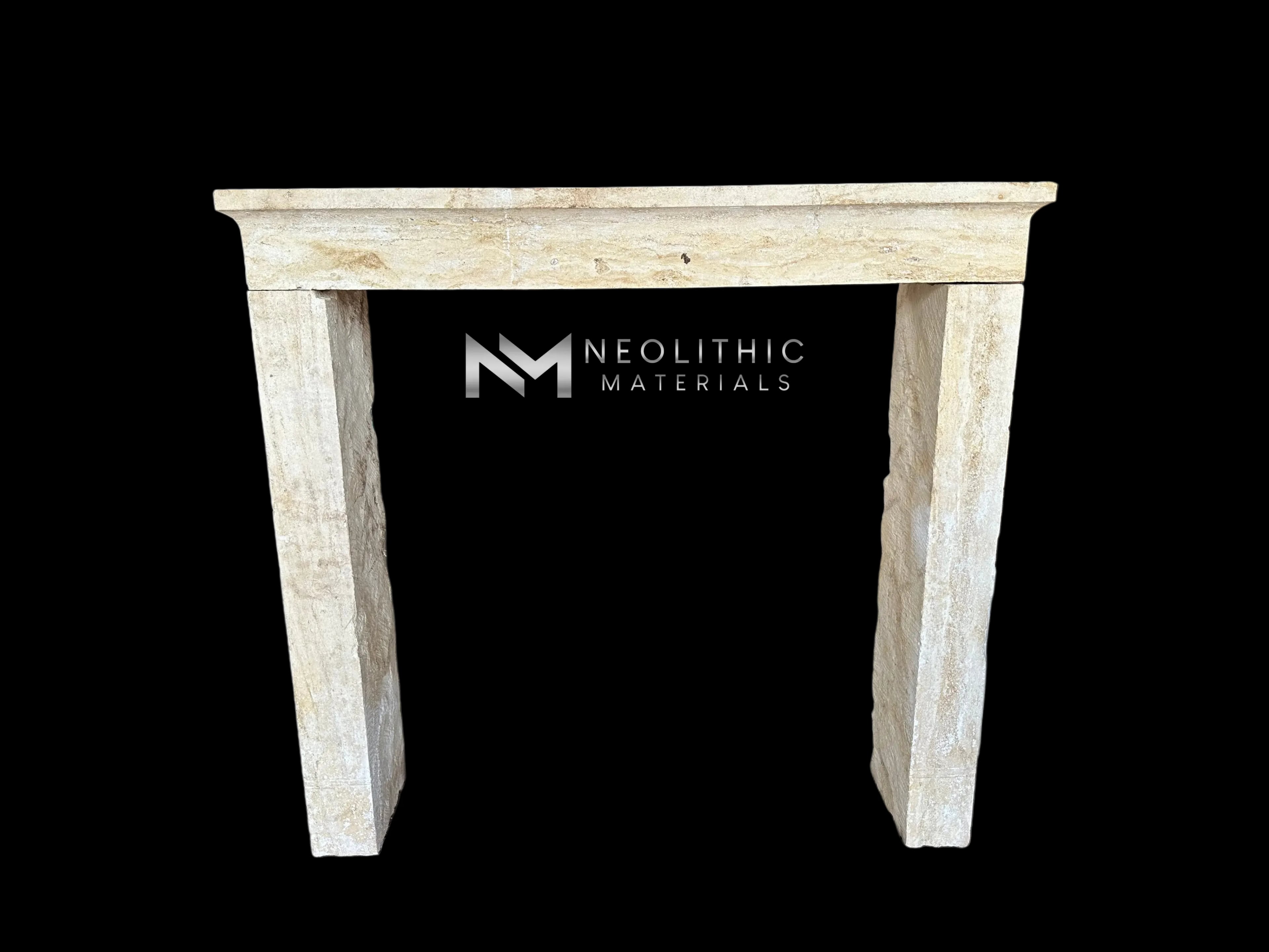Antique Mediterranean Limestone Fireplace - Image 1