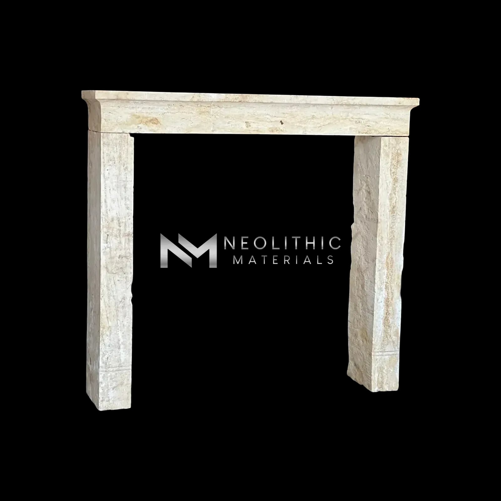 Antique Mediterranean Limestone Fireplace - Image 2
