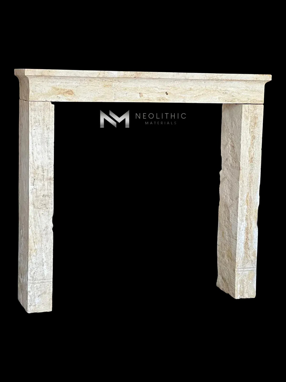 Antique Mediterranean Limestone Fireplace - Image 3